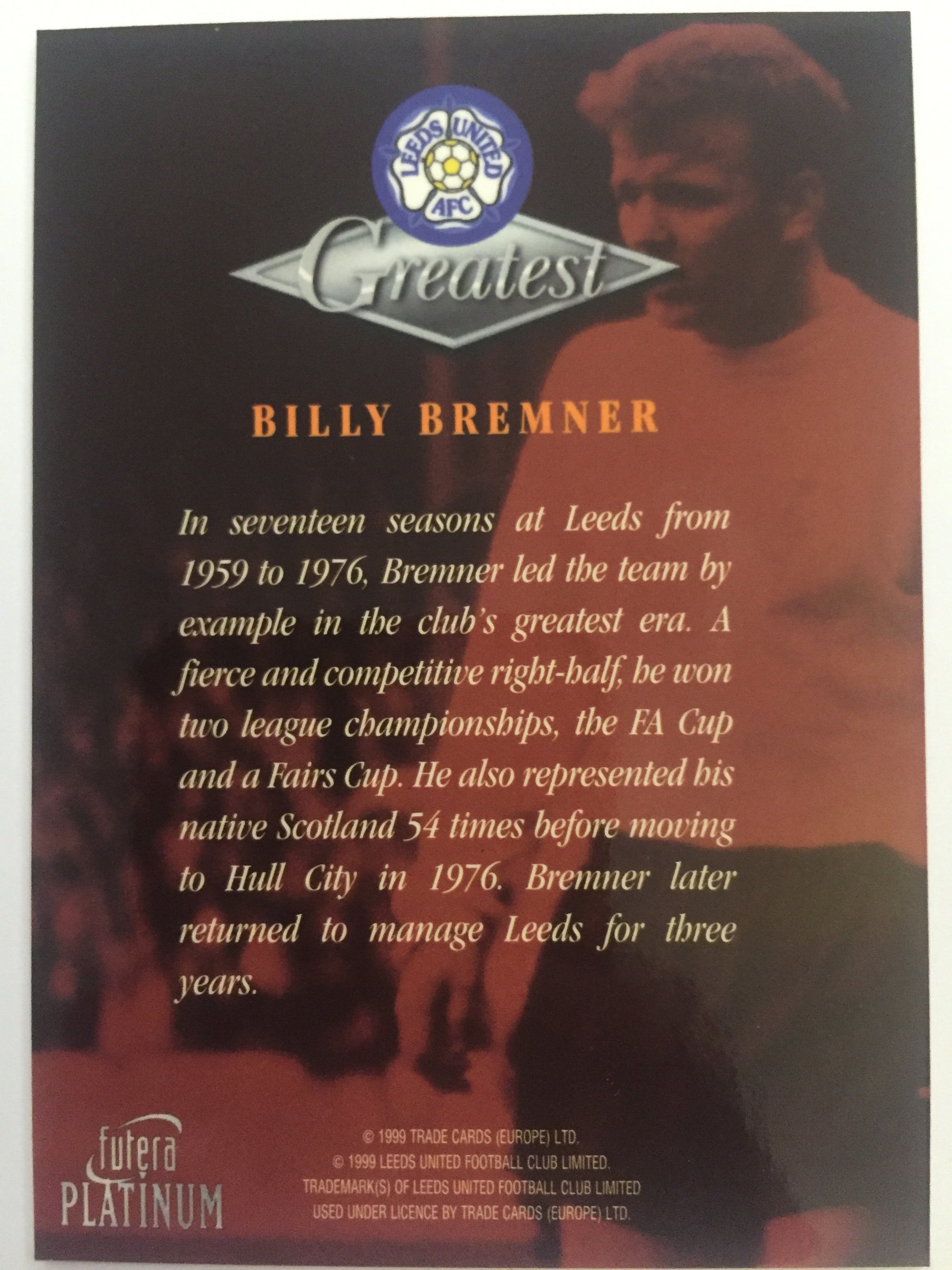 BILLY BREMNER - LEEDS UNITED