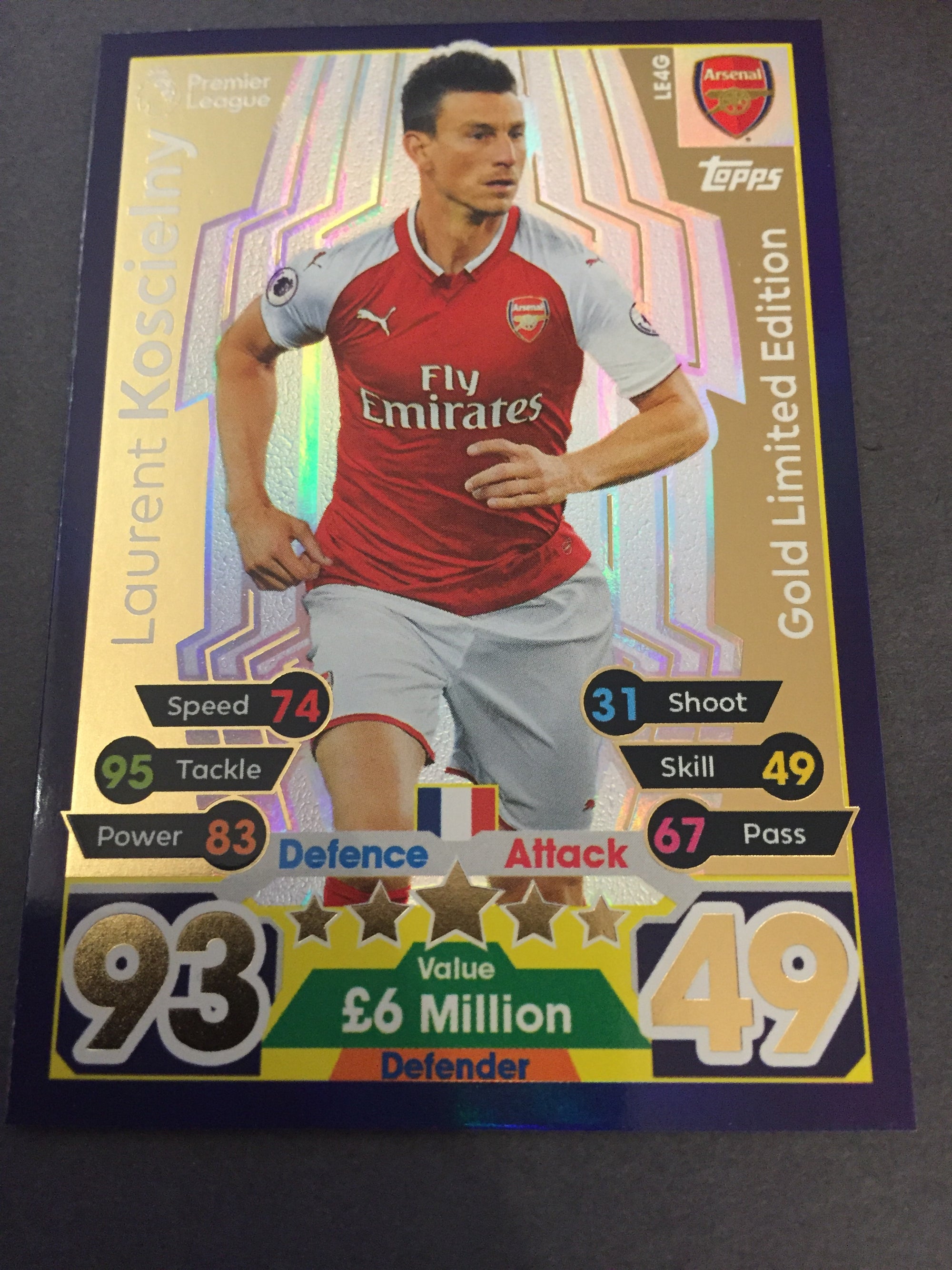 LE4G - LAURENT KOSCIELNY - ARSENAL - GOLD LIMITED EDITION