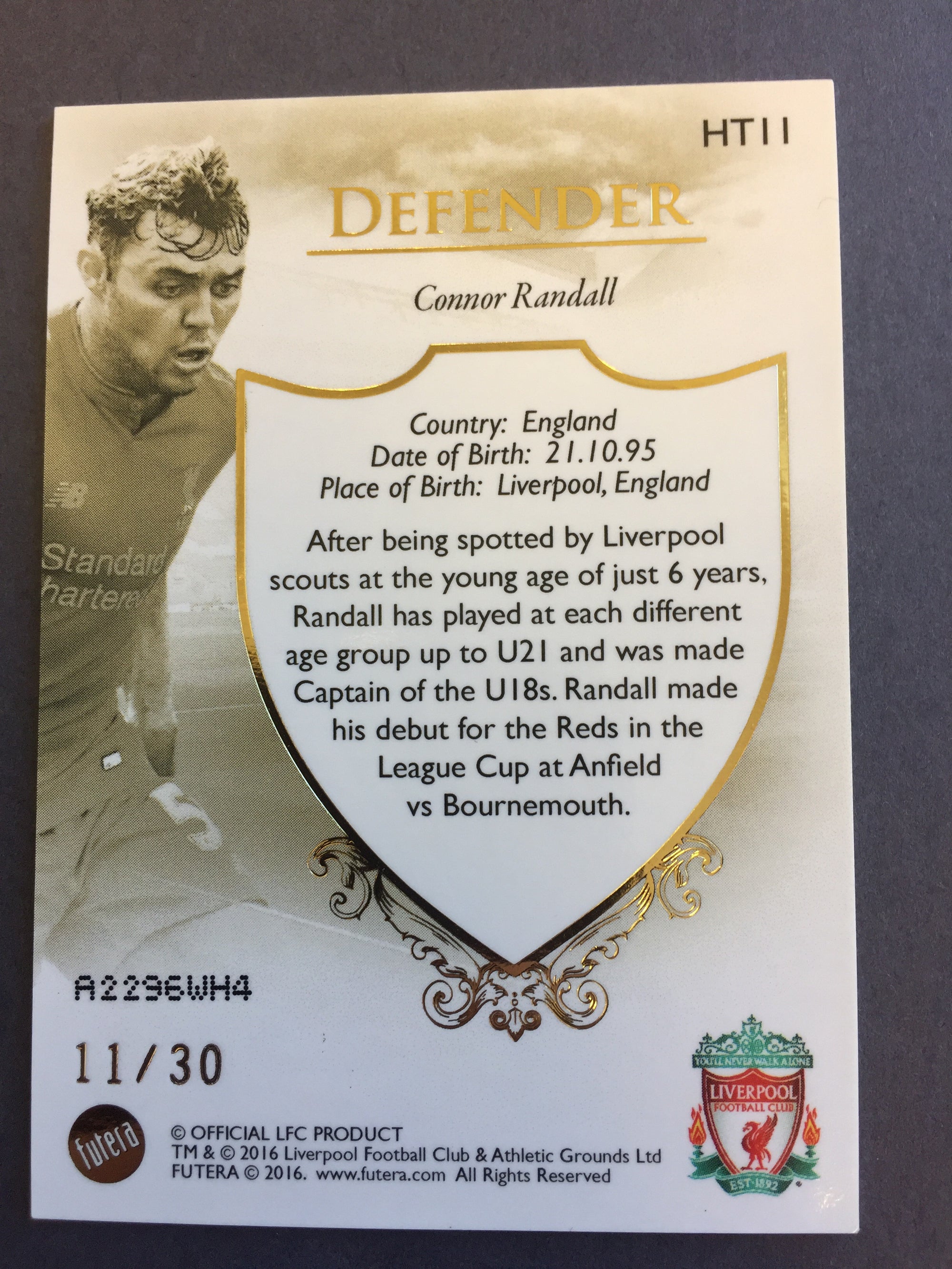 HT11. Connor Randall #11/30 - Heritage - Liverpool