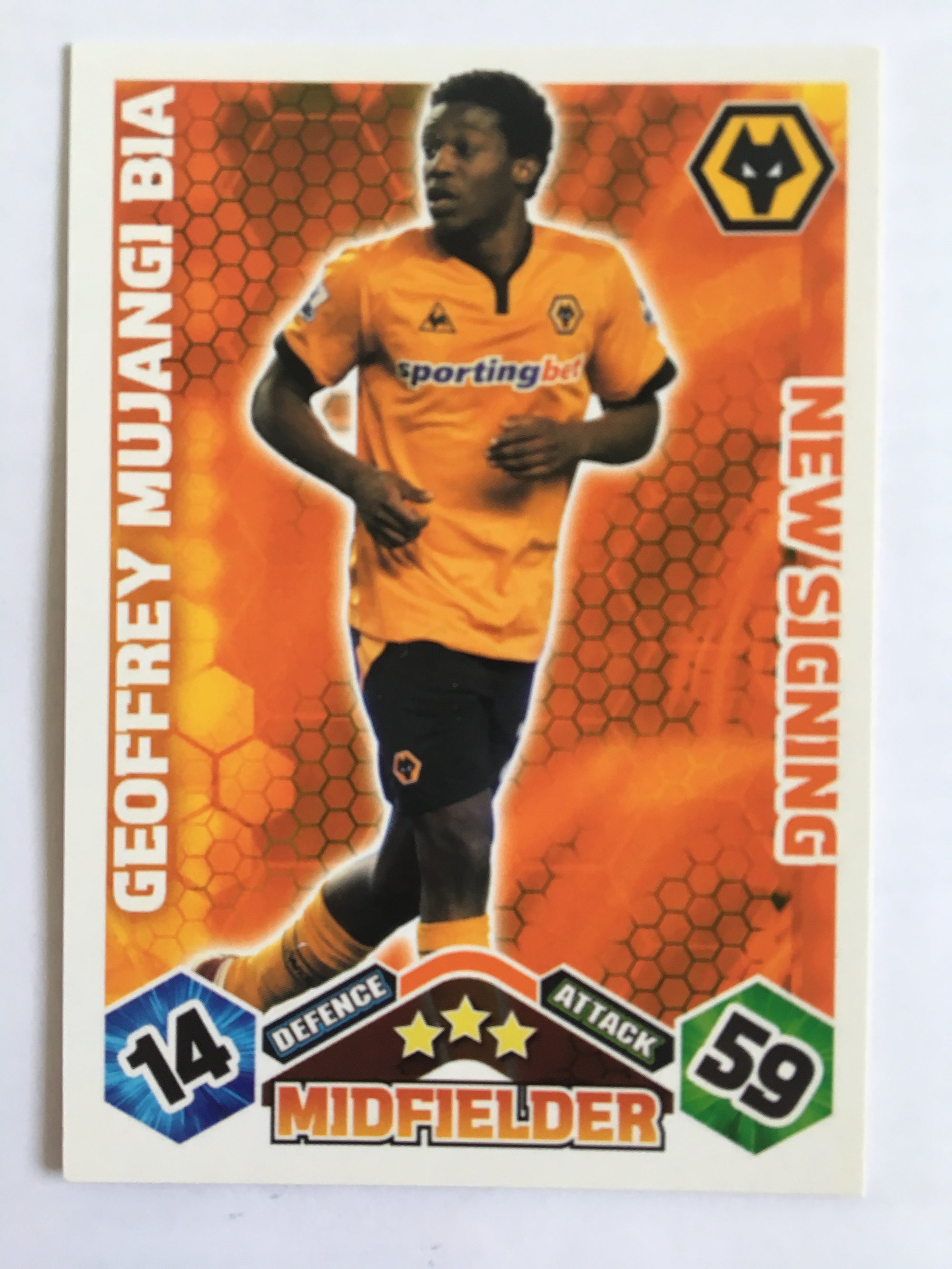 NS154. GEOFFREY MUJANGI BIA - WOLVERHAMPTON WANDERERS - NEW SIGNING