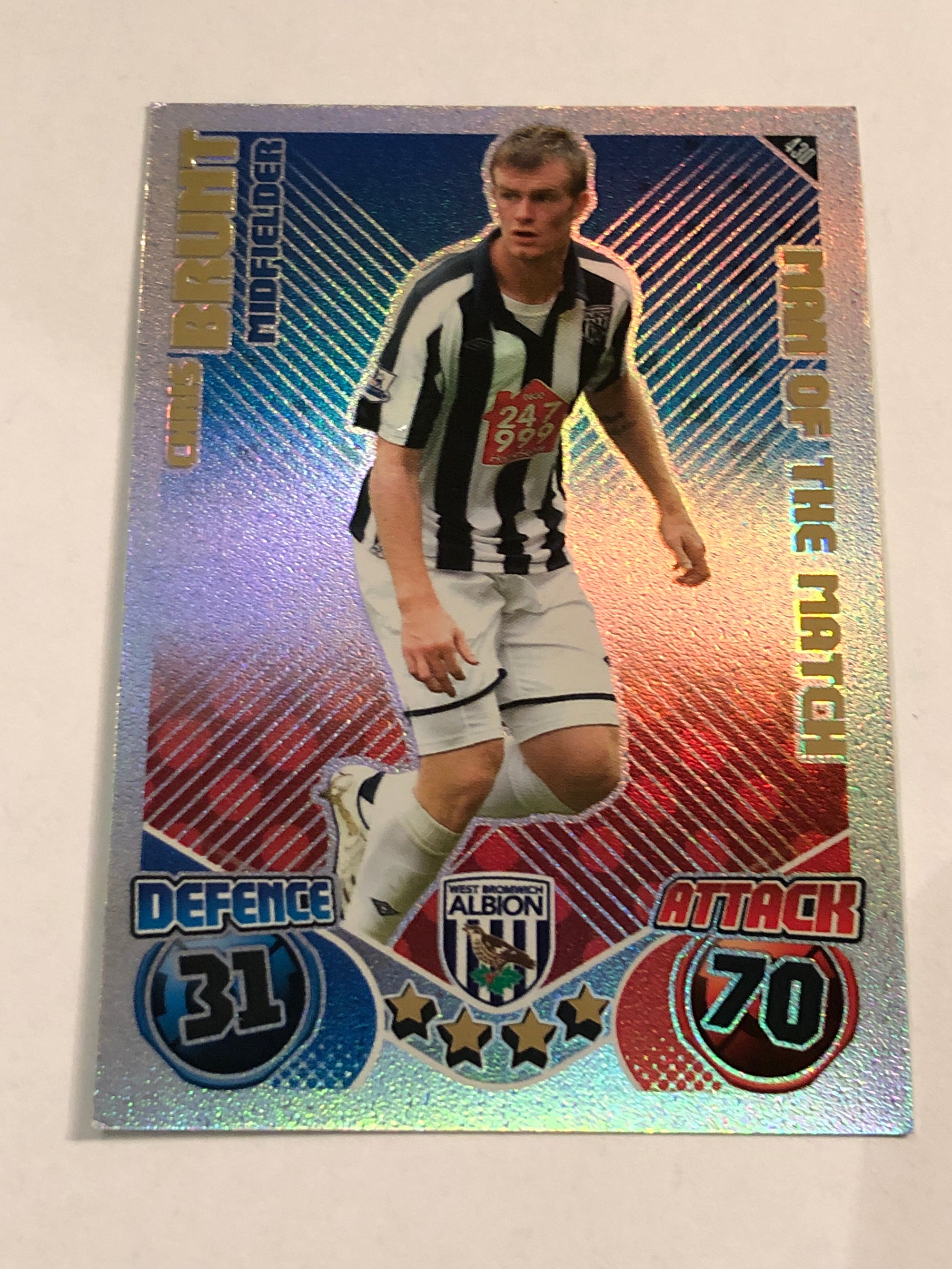 430. CHRIS BRUNT - WEST BROMWICH ALBION - MAN OF THE MATCH