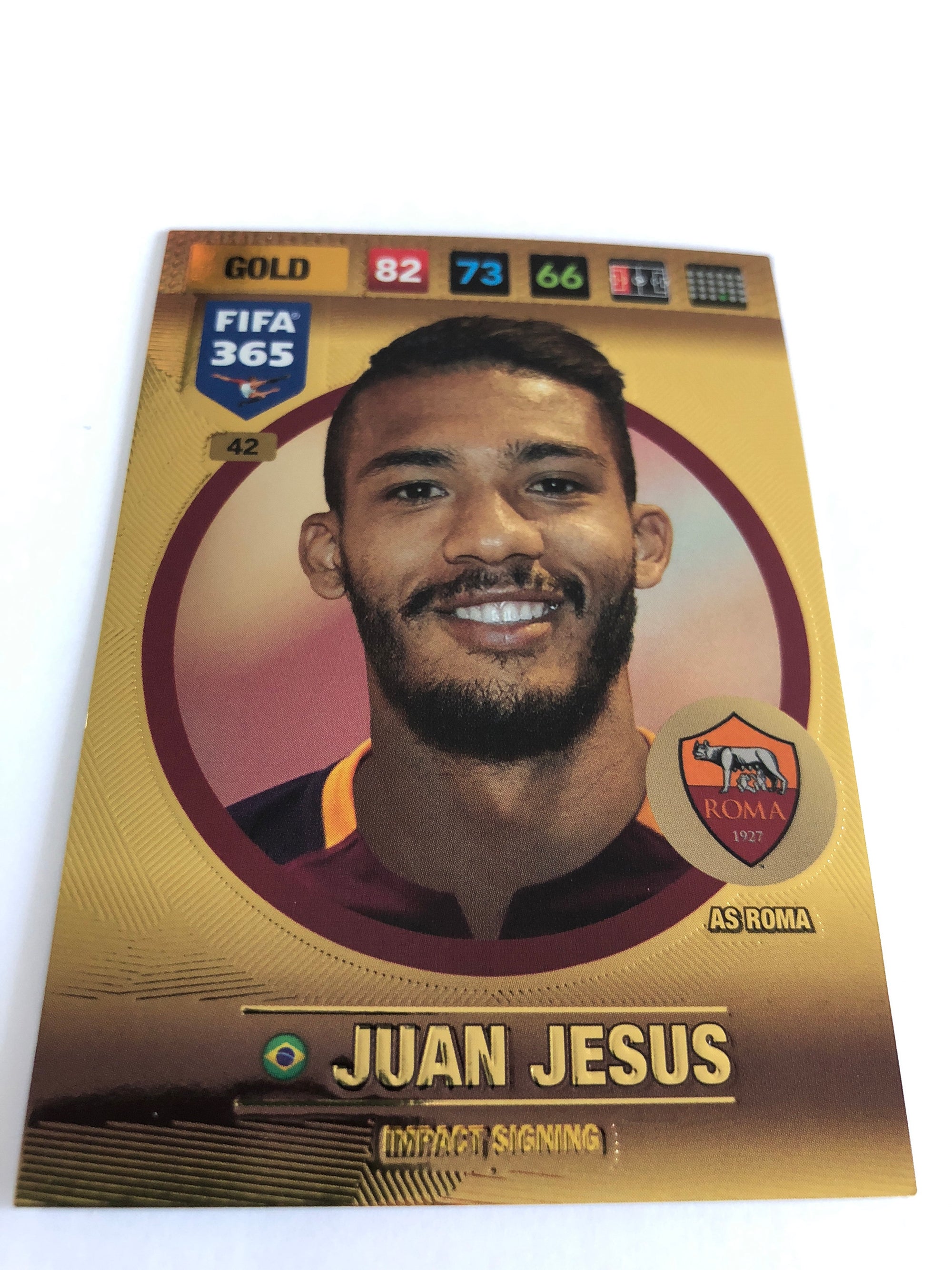 042. JUAN JESUS - AS ROMA - GOLD - IMPACT SIGNING