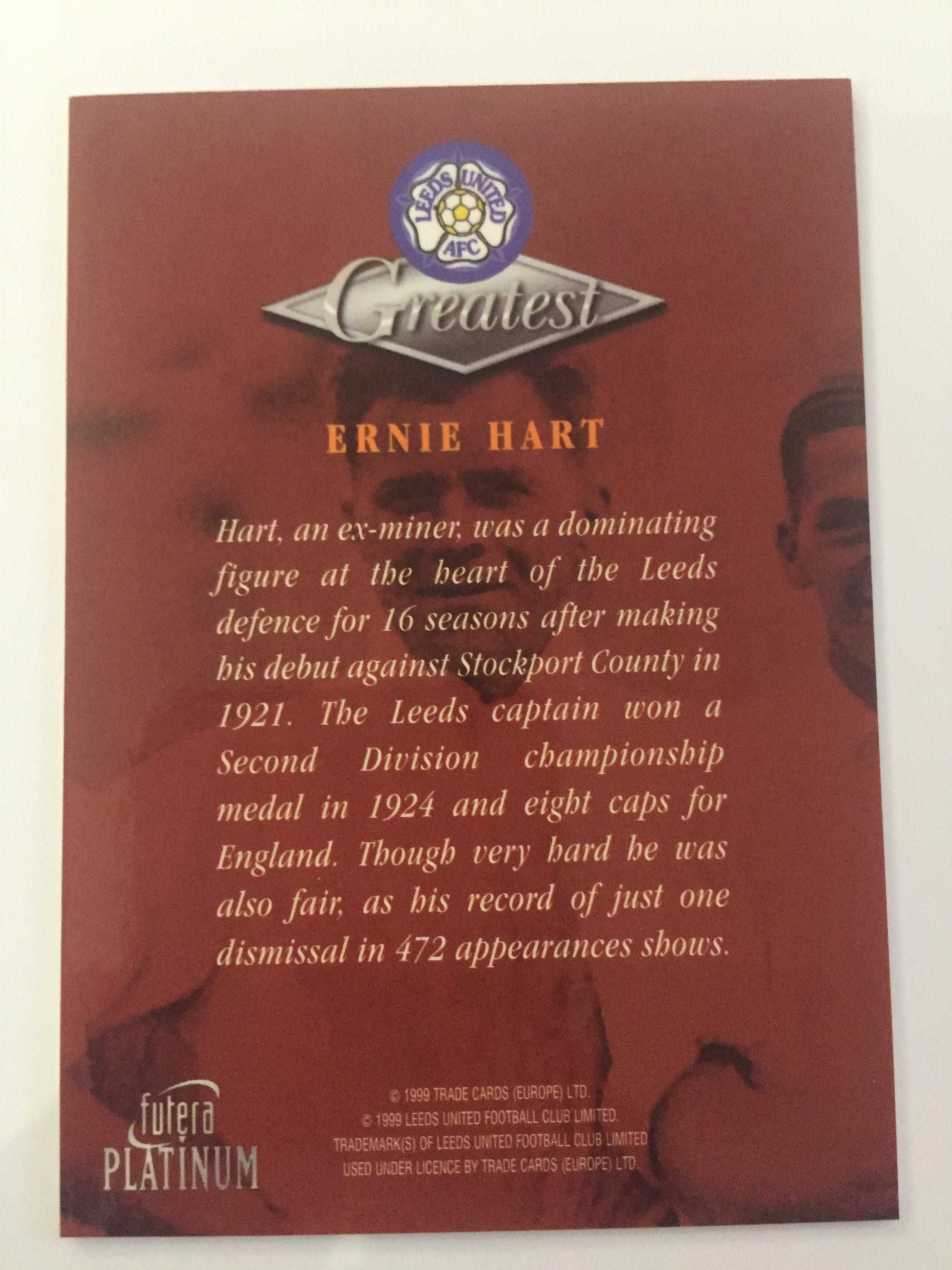 ERNIE HART - LEEDS UNITED - SIGNATURE