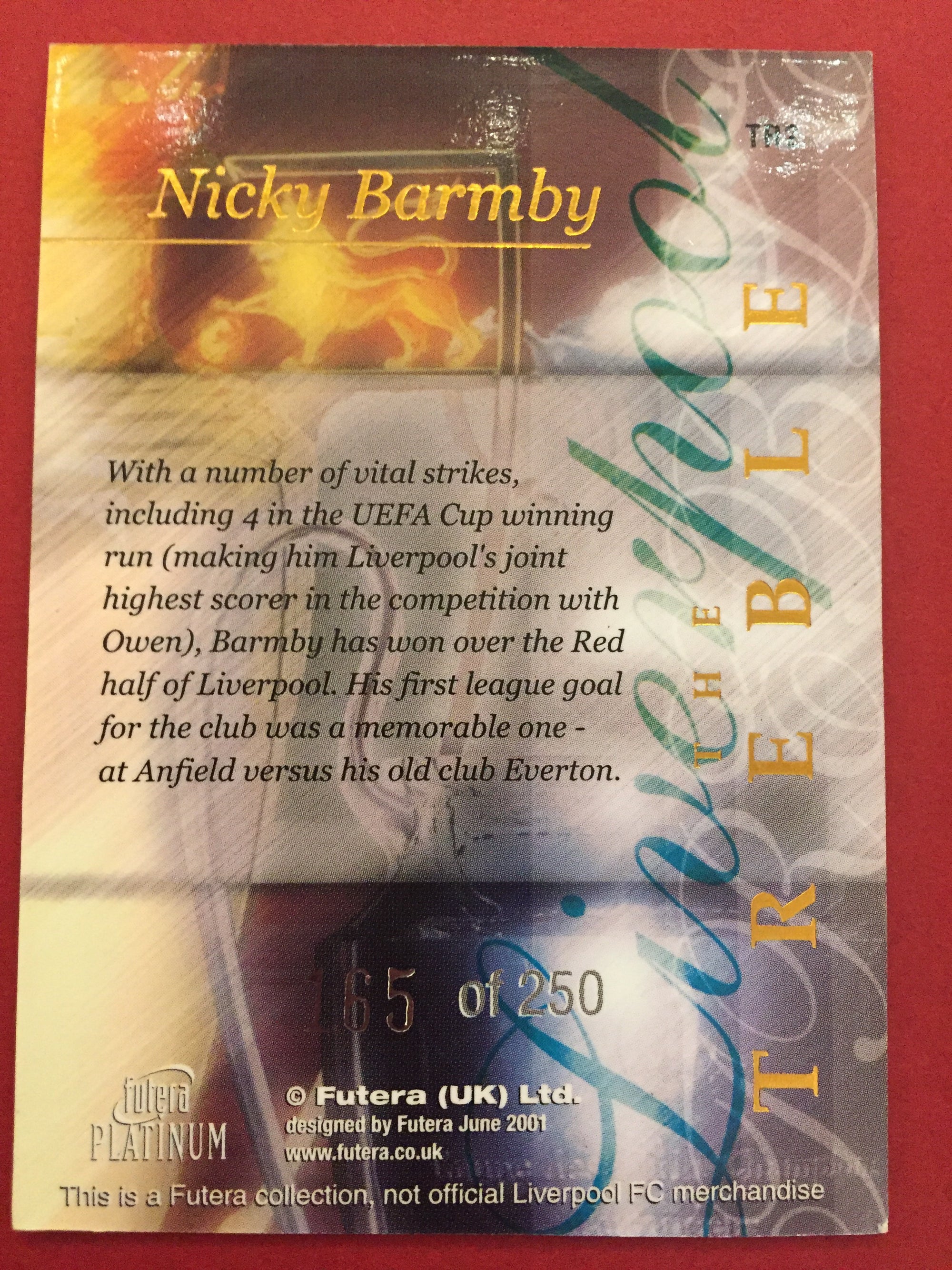 TR 02. NICKY BARMBY - FUTERA PLATINUM  THE TREBLE #250