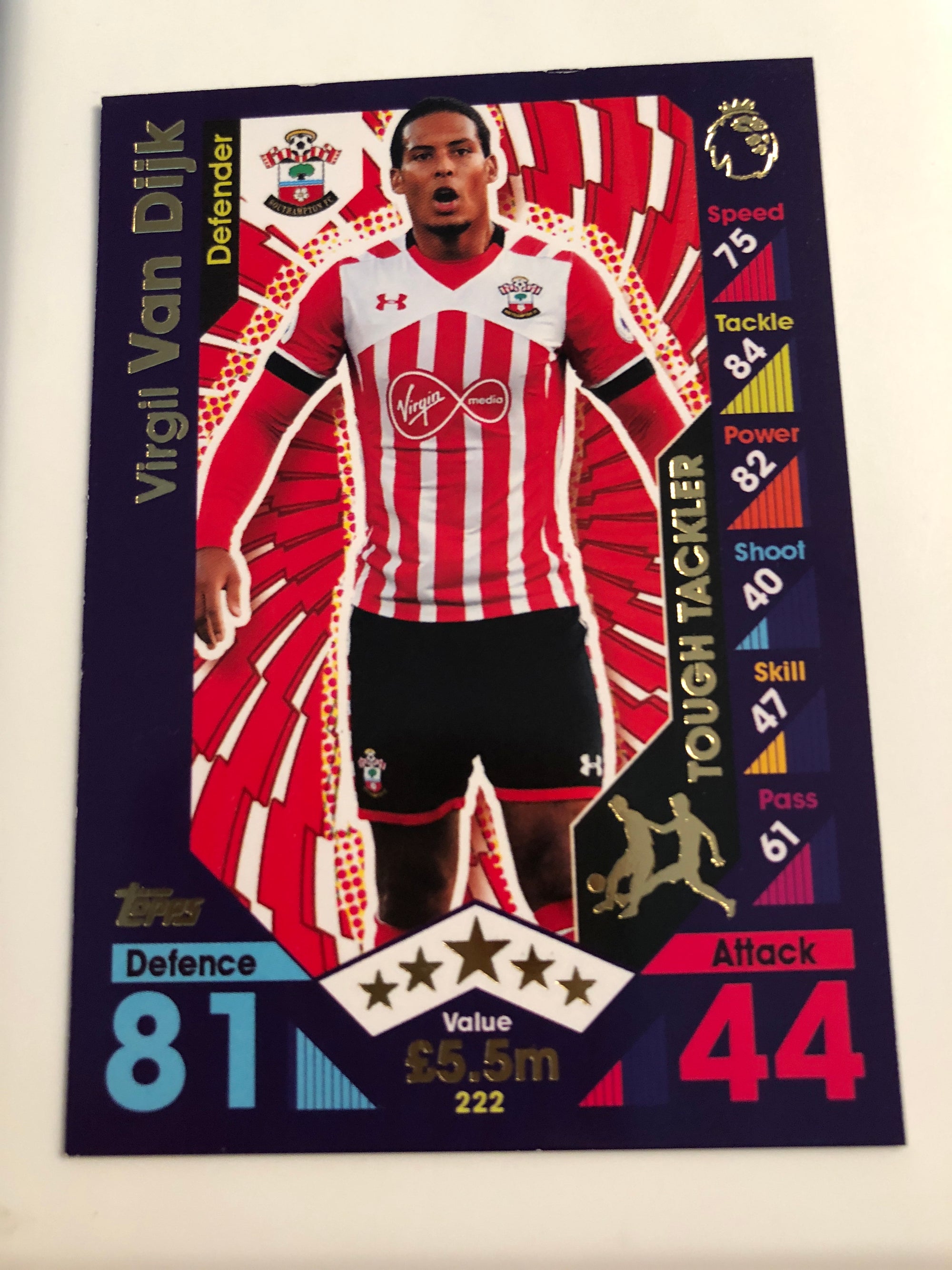 222. VIRGIL VAN DIJK - SOUTHAMPTON - TOUGH TAKLER