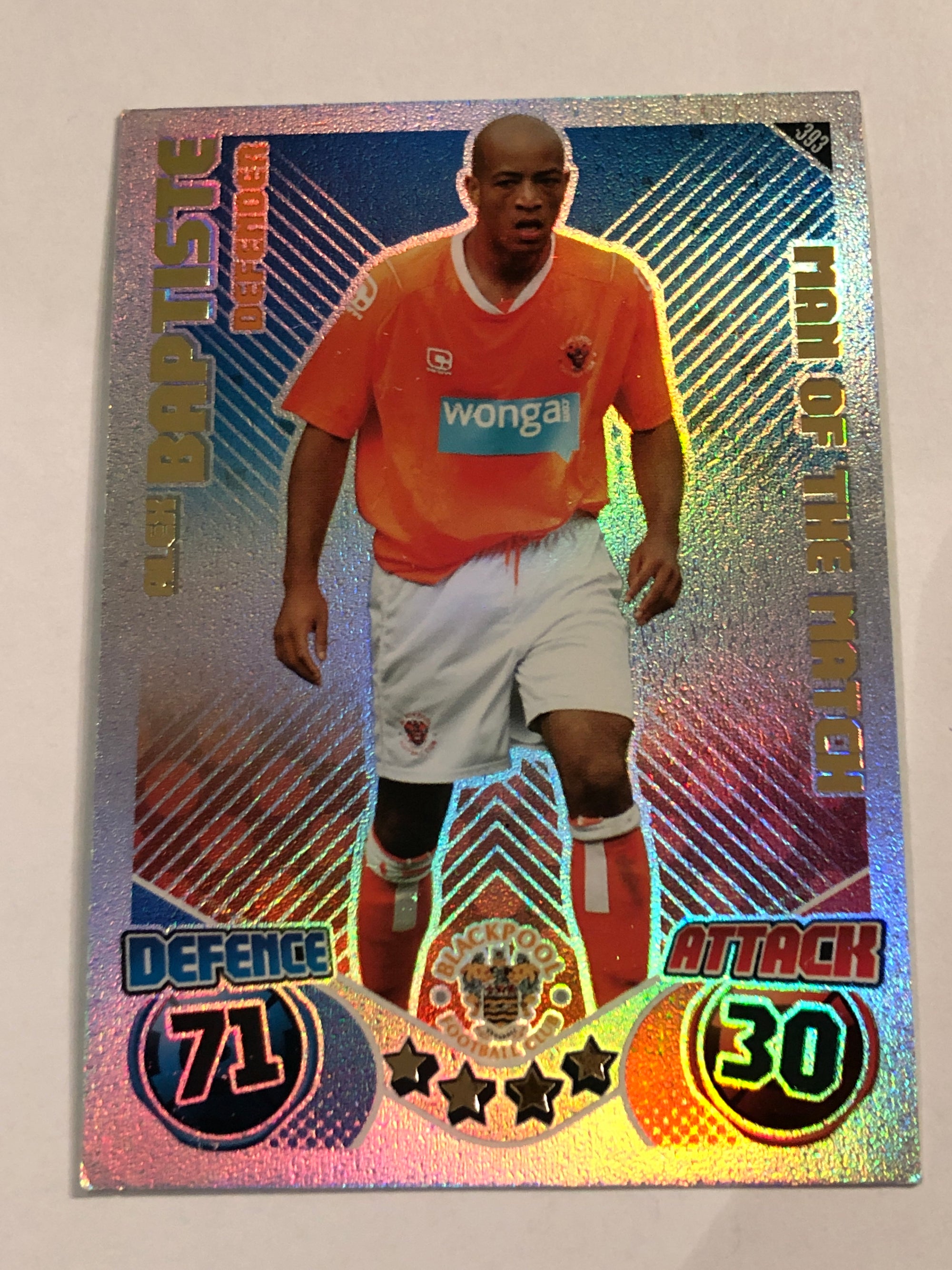 393. ALEX BAPTISTE - BLACKPOOL - MAN OF THE MATCH