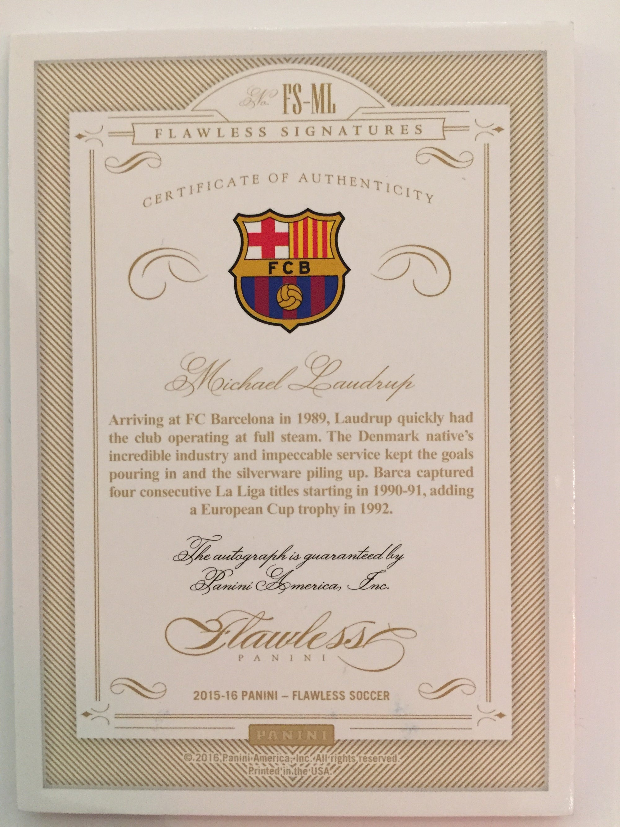 FS-ML. MICHAEL LAUDRUP - FC BARCELONA # 15