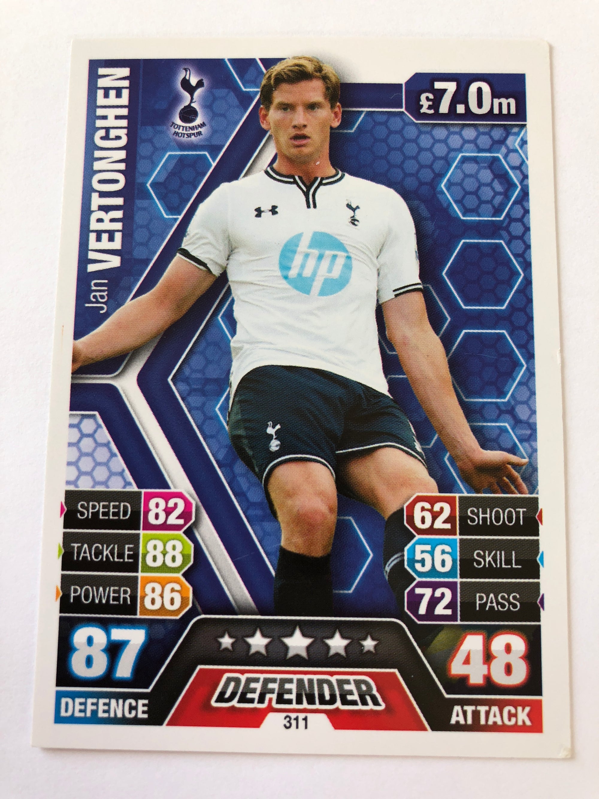 311. JAN WERTONGHEN - TOTTENHAM HOTSPUR