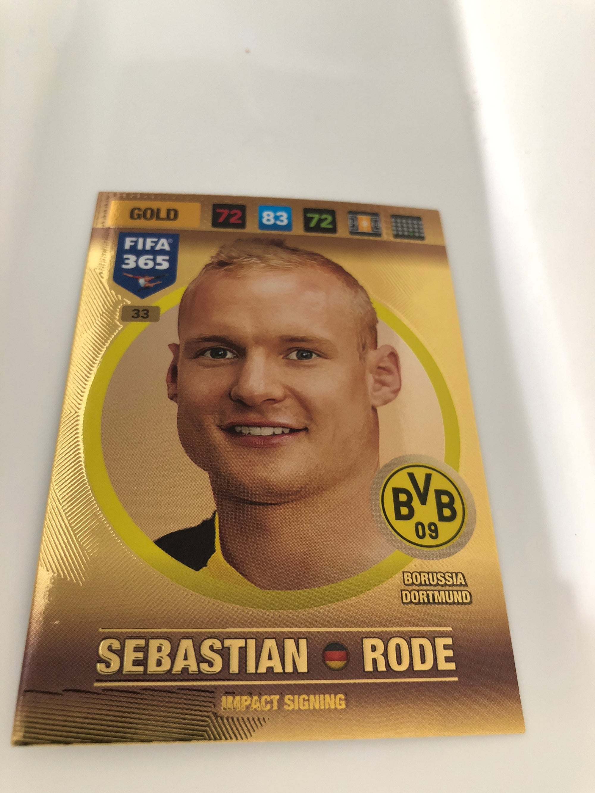 033. SEBASTIAN RODE - BORUSSIA DORTMUND - GOLD - IMPACT SIGNING