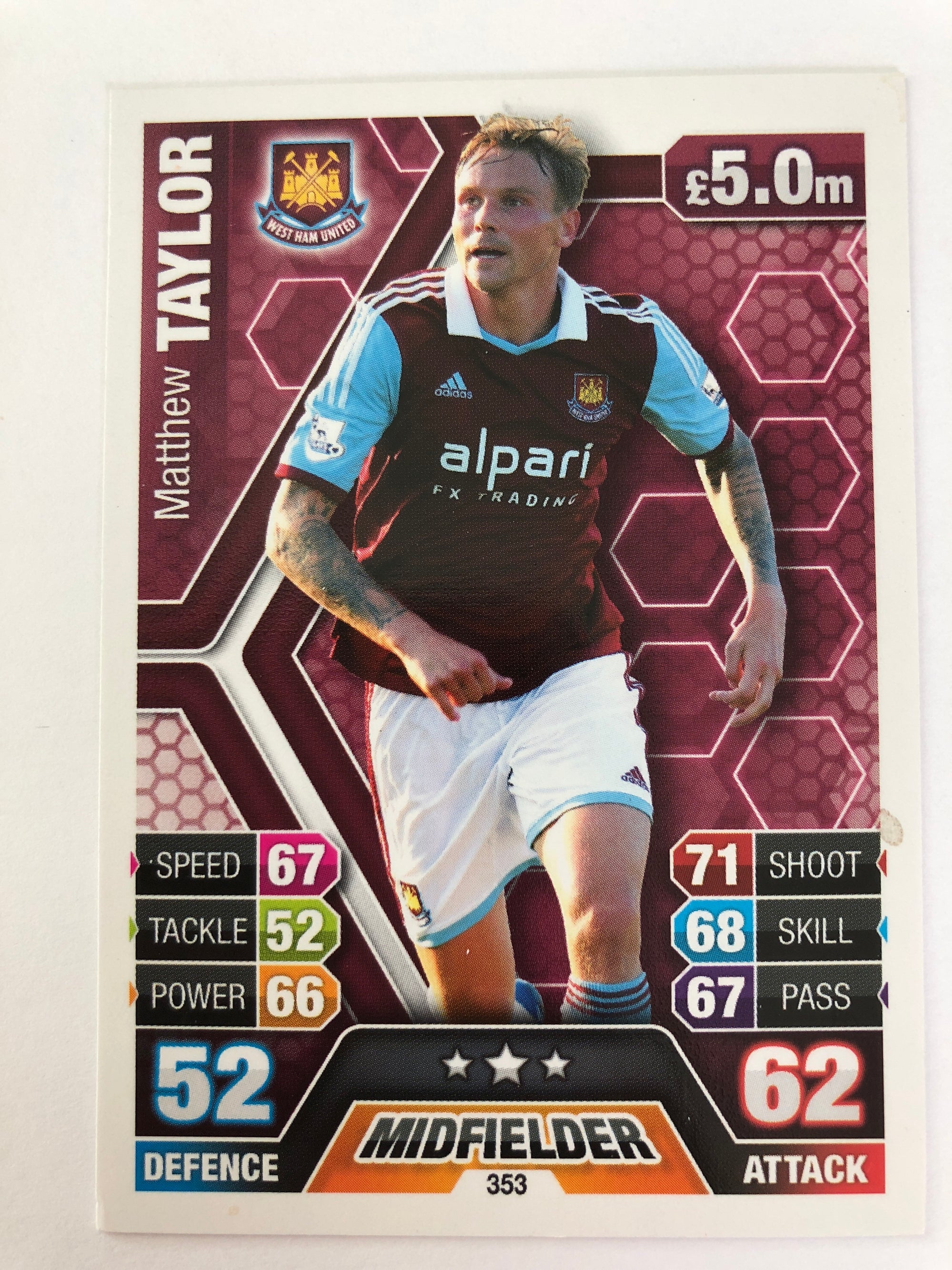 353. MATTHEW TAYLOR - WEST HAM UNITED