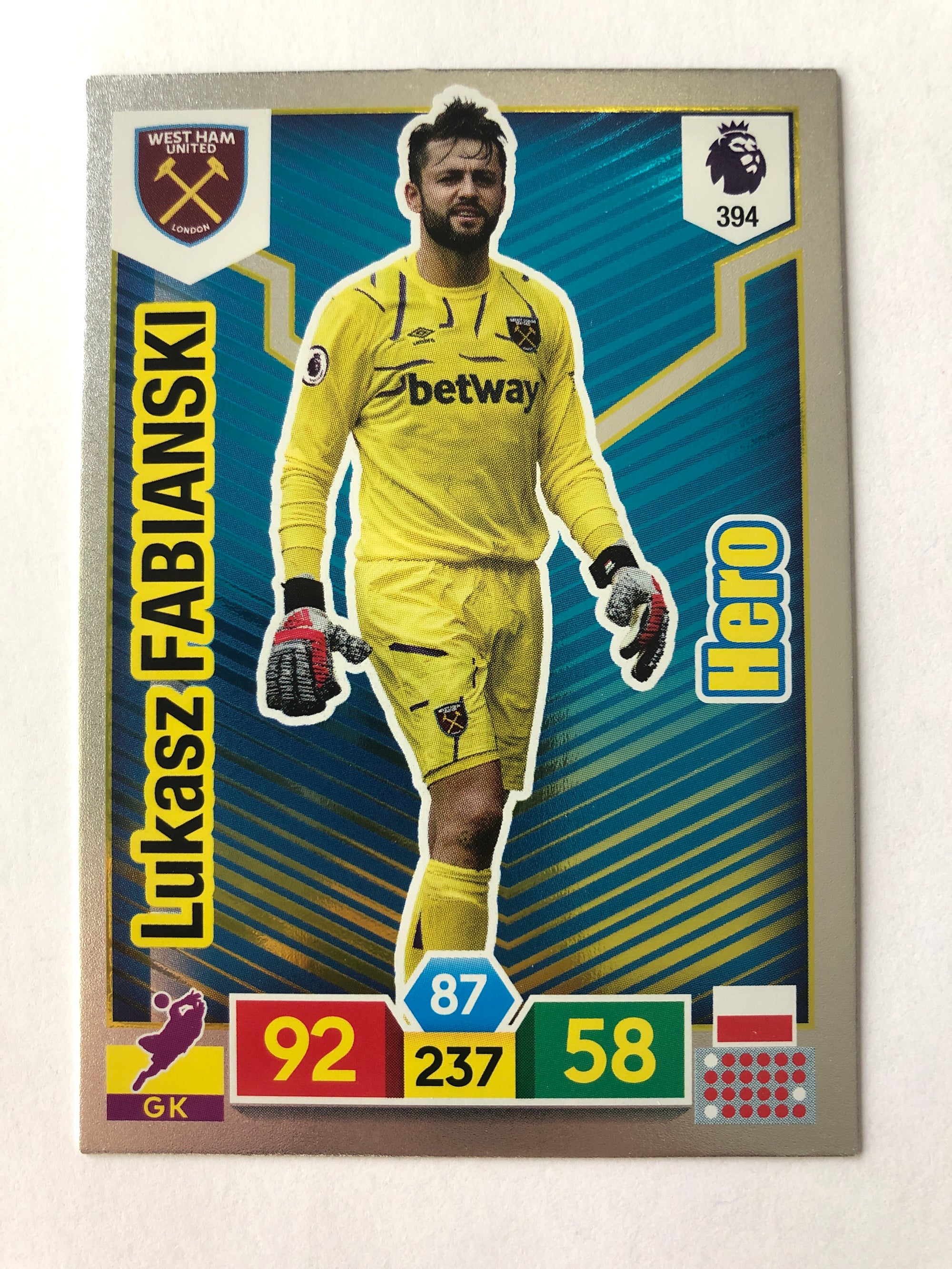 394. LUKASZ FABIANSKI - WEST HAM UNITED - HERO