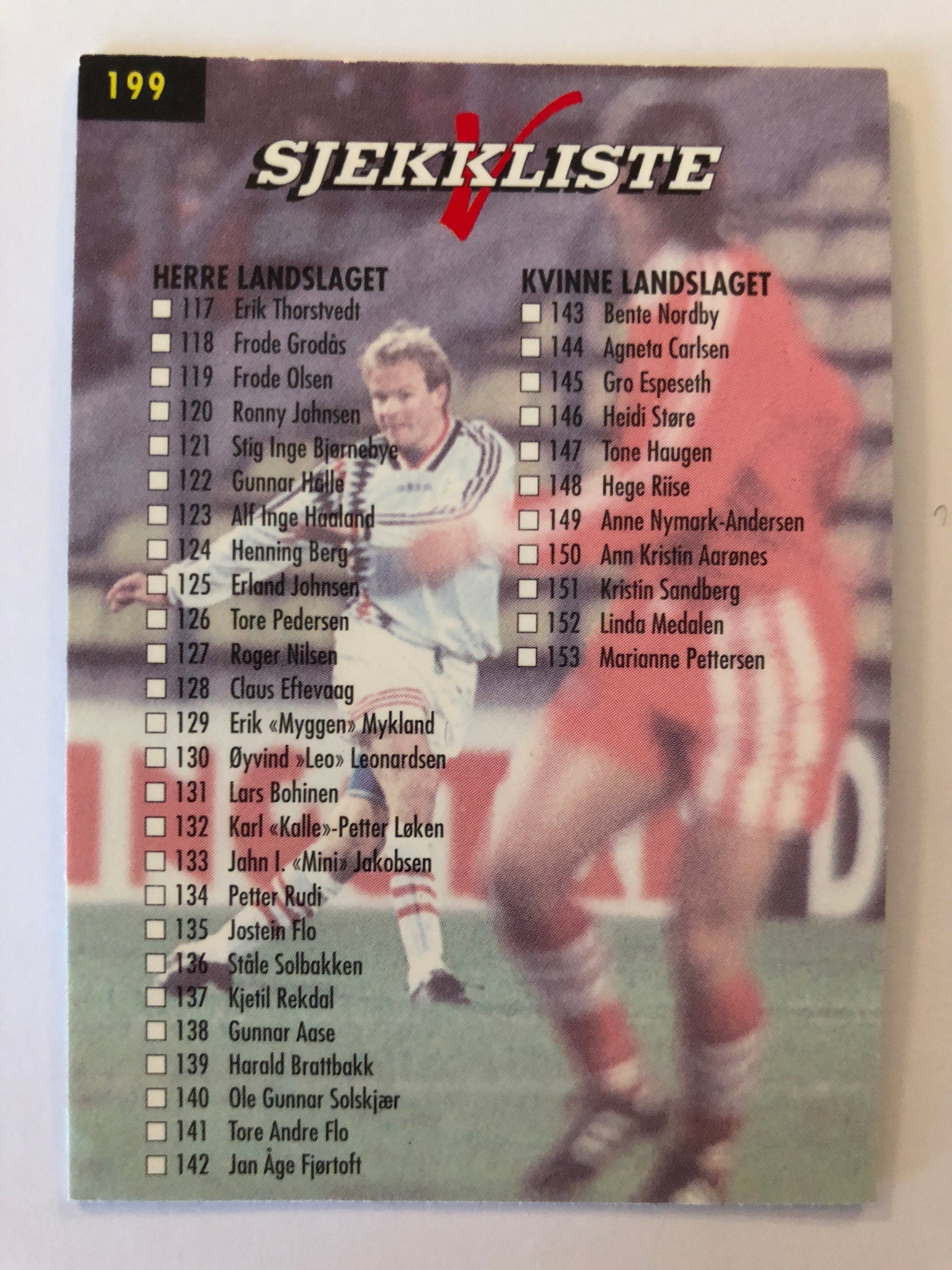 199. SJEKKLISTE