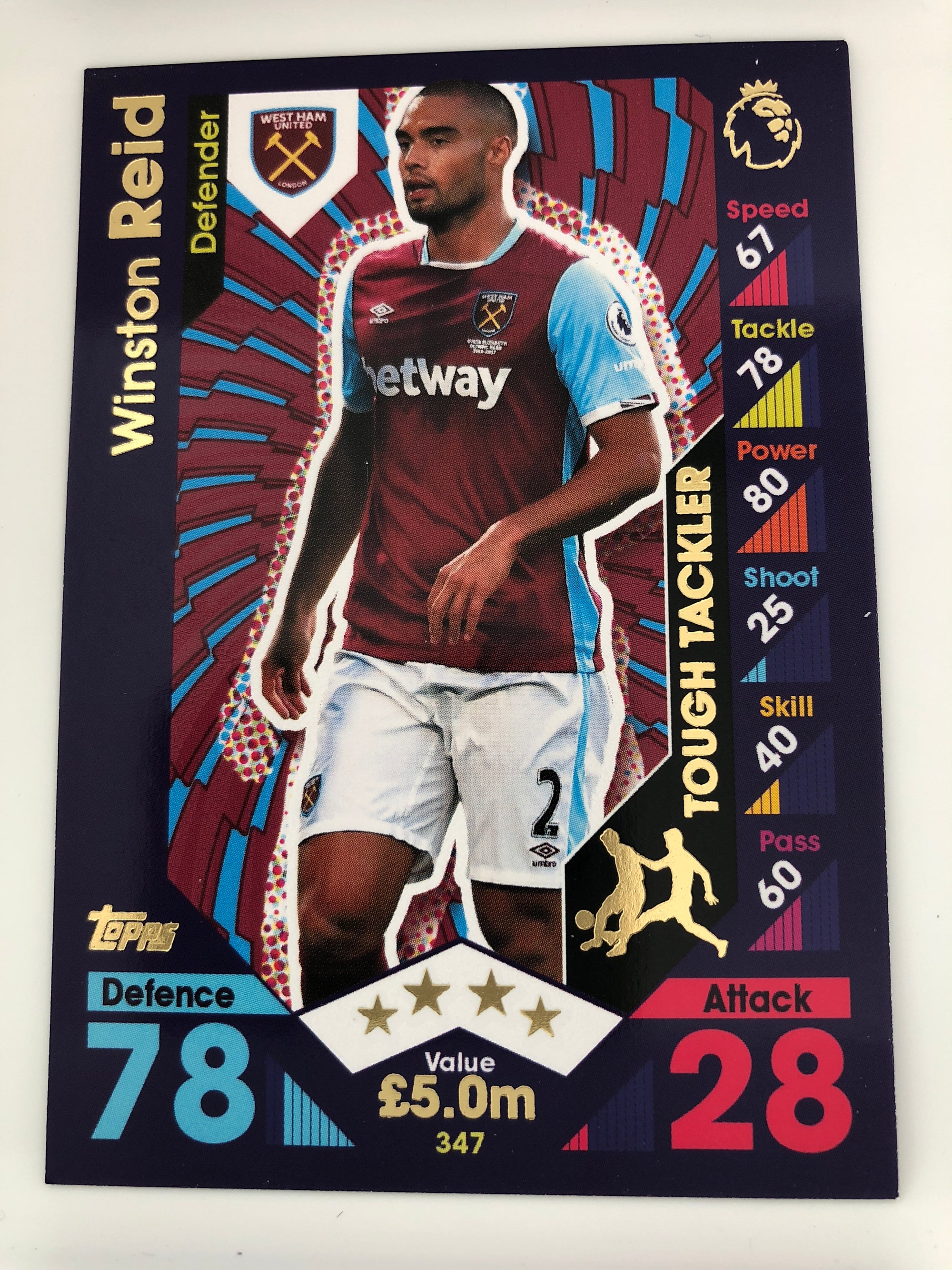 347. WINSTON REID - WEST HAM UNITED - TOUGH TACKLER