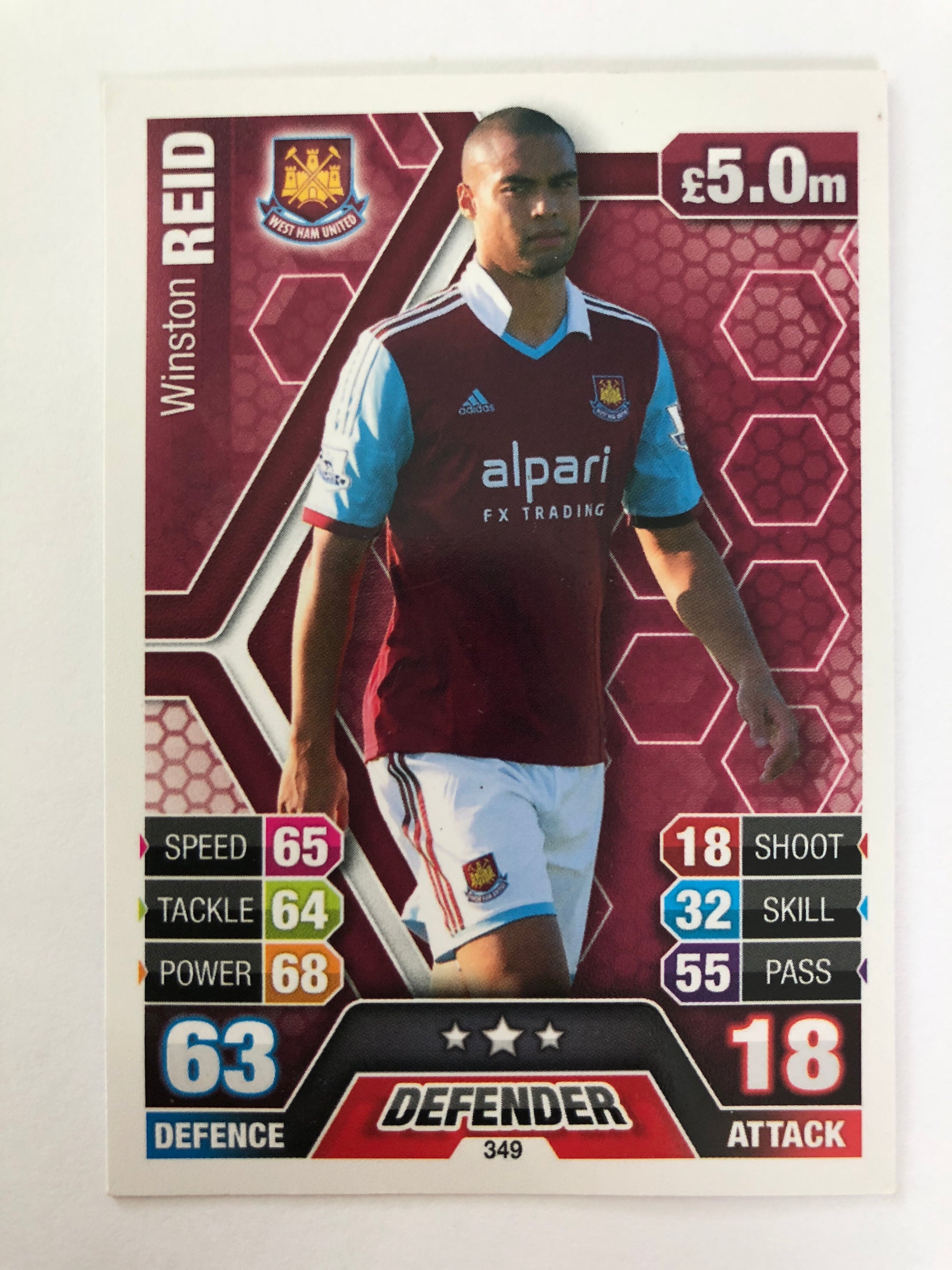 349. WINSTON REID - WEST HAM UNITED