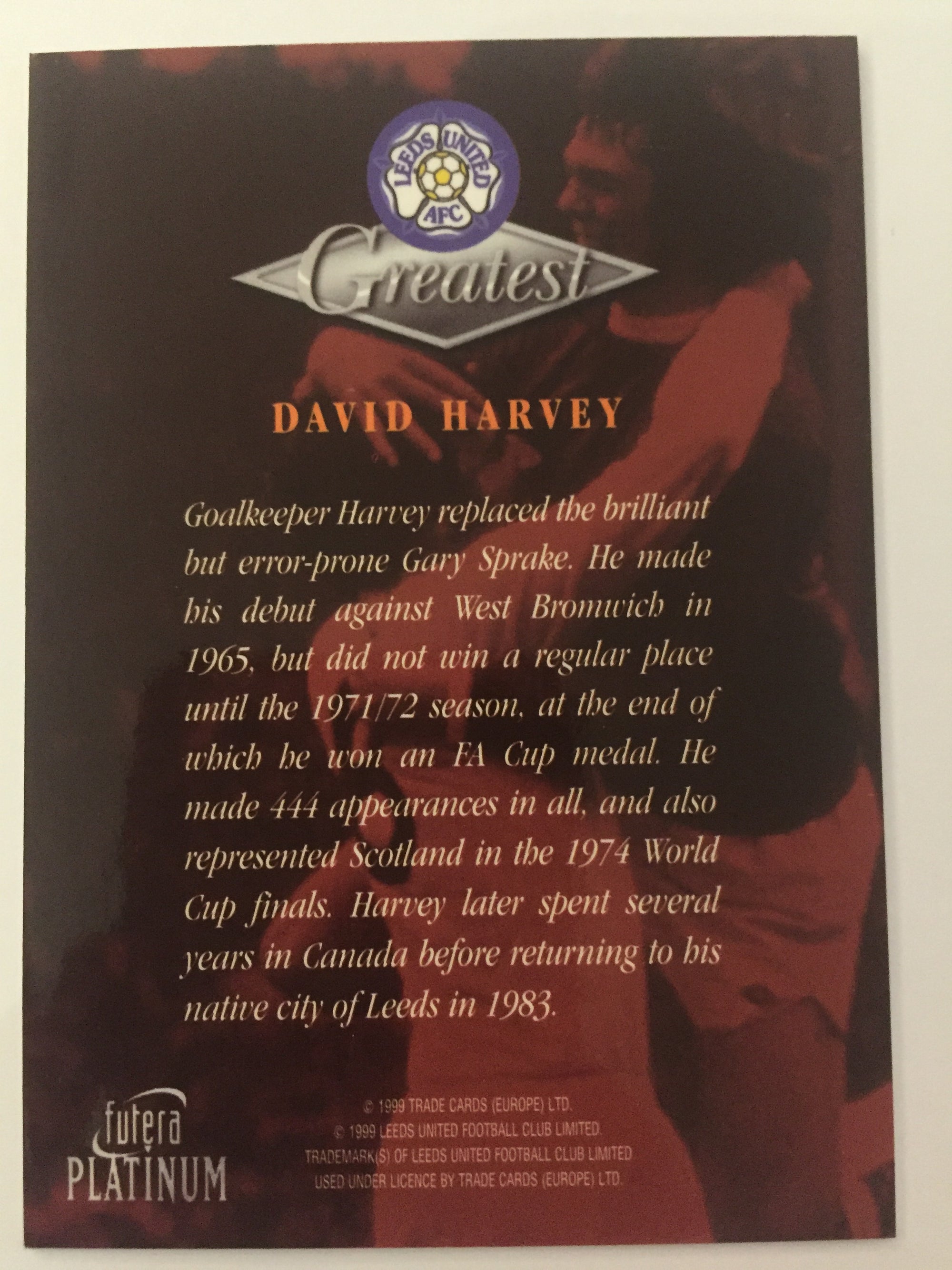 DAVID HARVEY - LEEDS UNITED