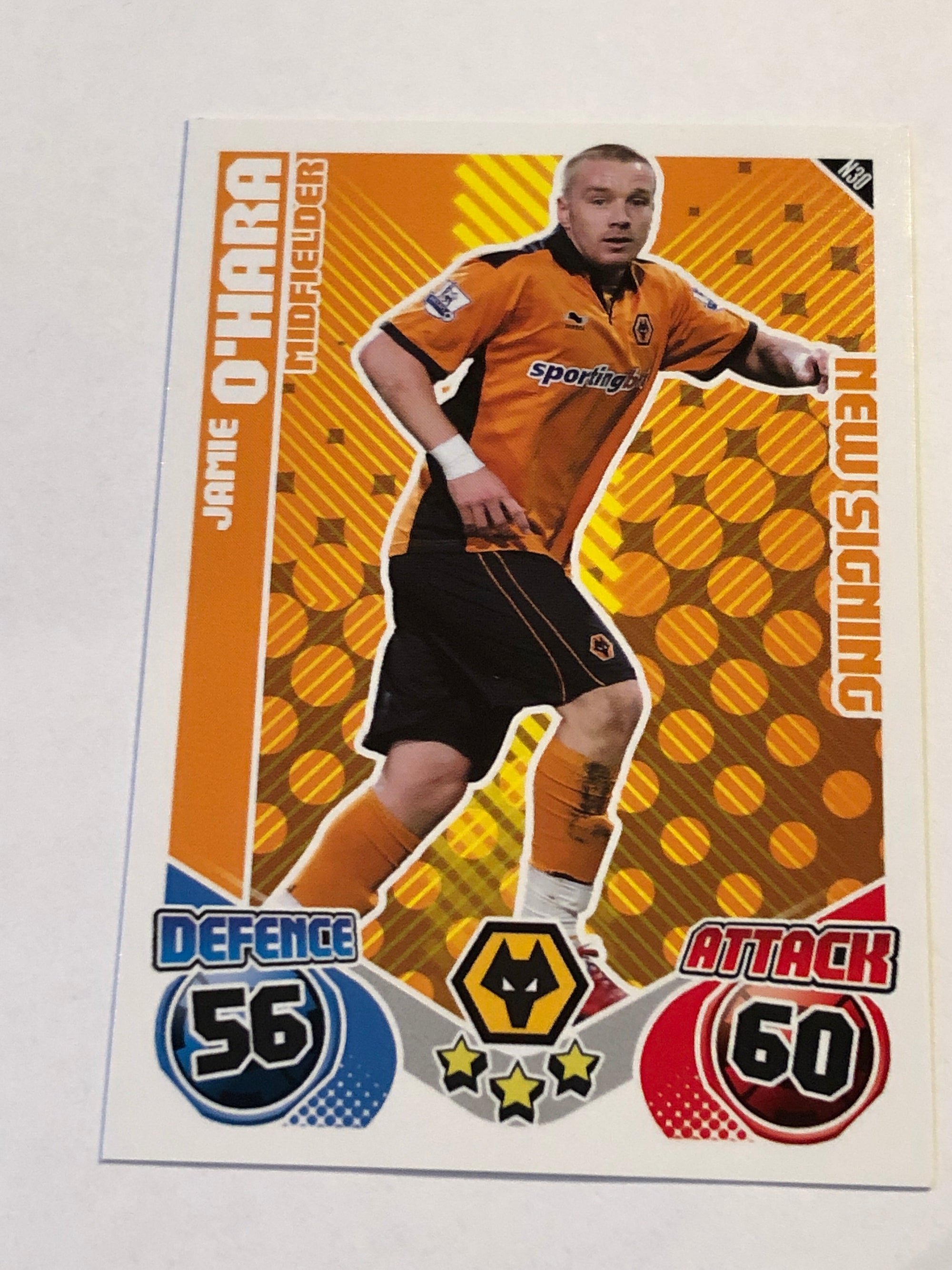 N30. JAMIE O’HARA - WOLVERHAMPTON WANDERERS - NEW SIGNING