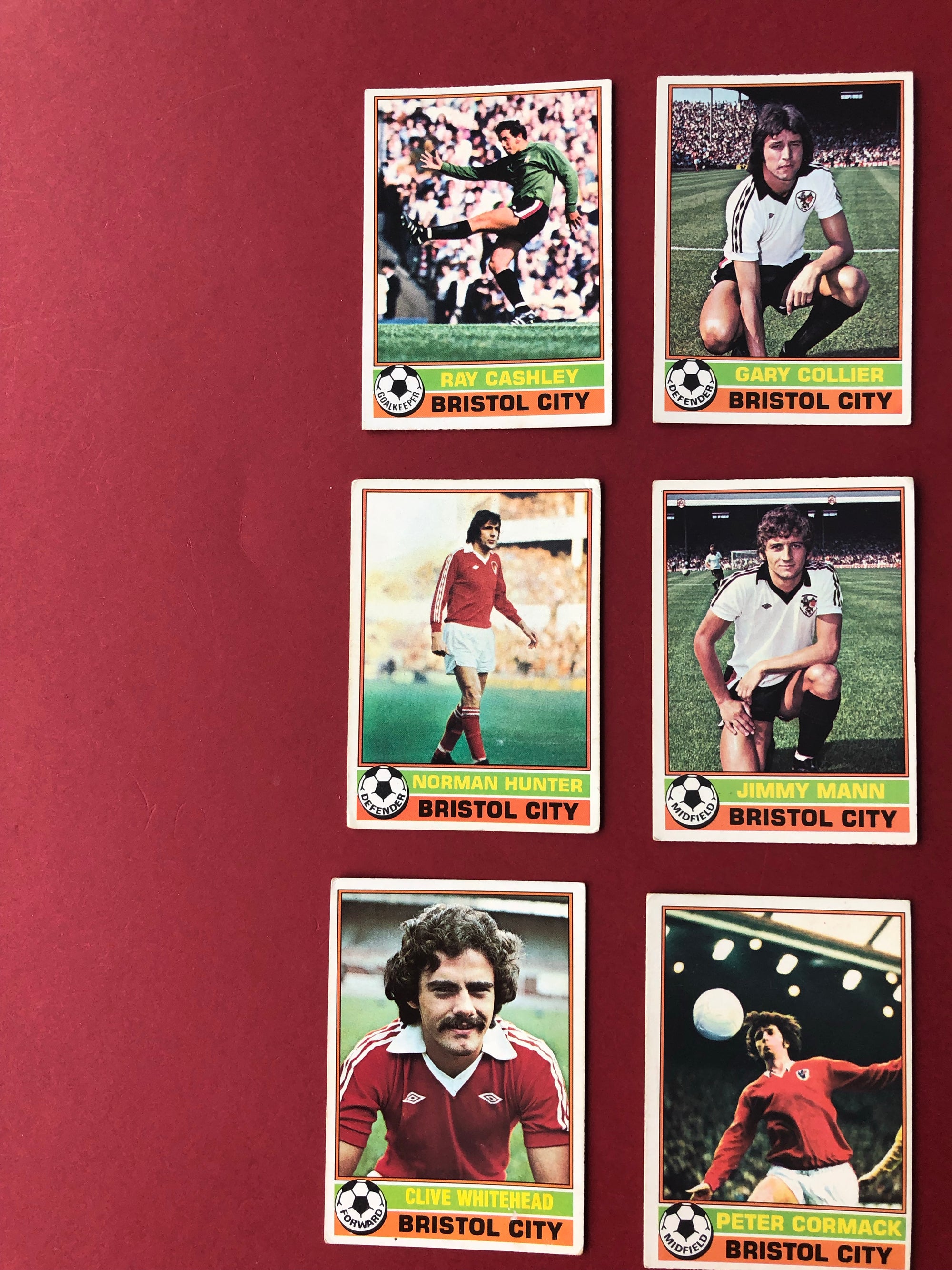 000. BRISTOL CITY - KOMPLETT SETT MED FOTBALLKORT FRA TOPPS 1977/78