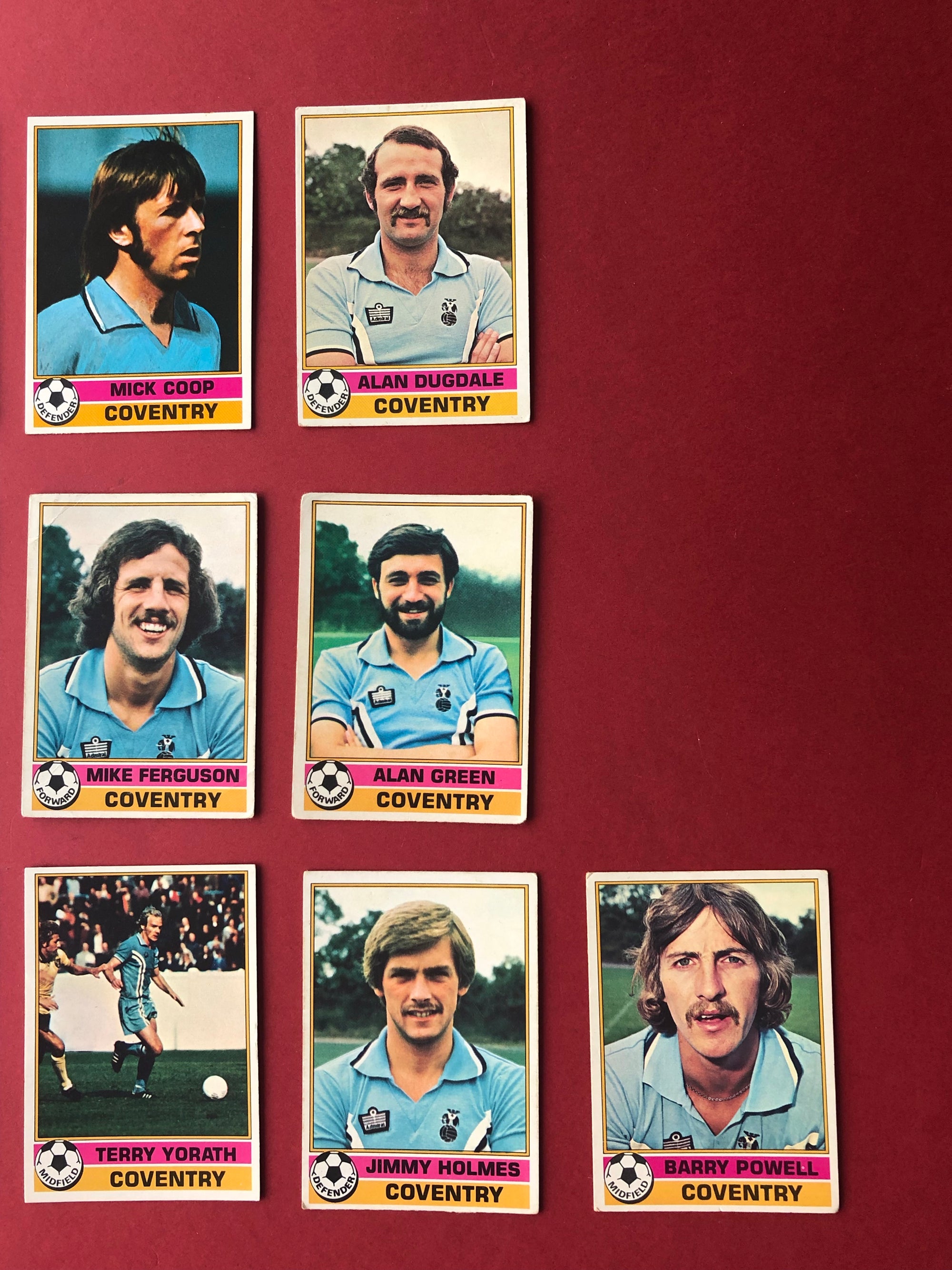 000. COVENRTY - KOMPLETT SETT MED FOTBALLKORT FRA TOPPS 1977/78