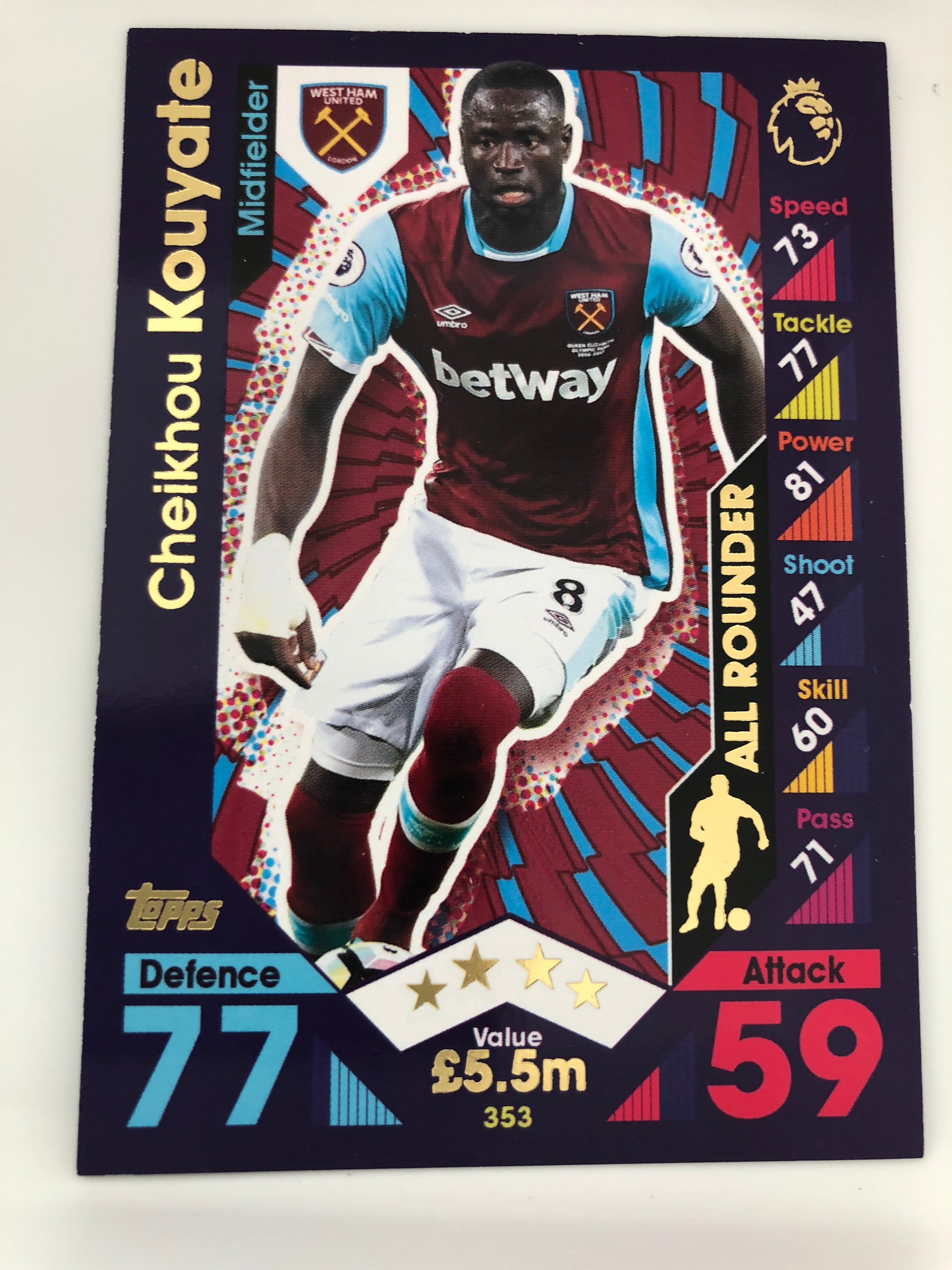 353. CHEIKHOU KOUYATE - WEST HAM UNITED - ALL ROUNDER