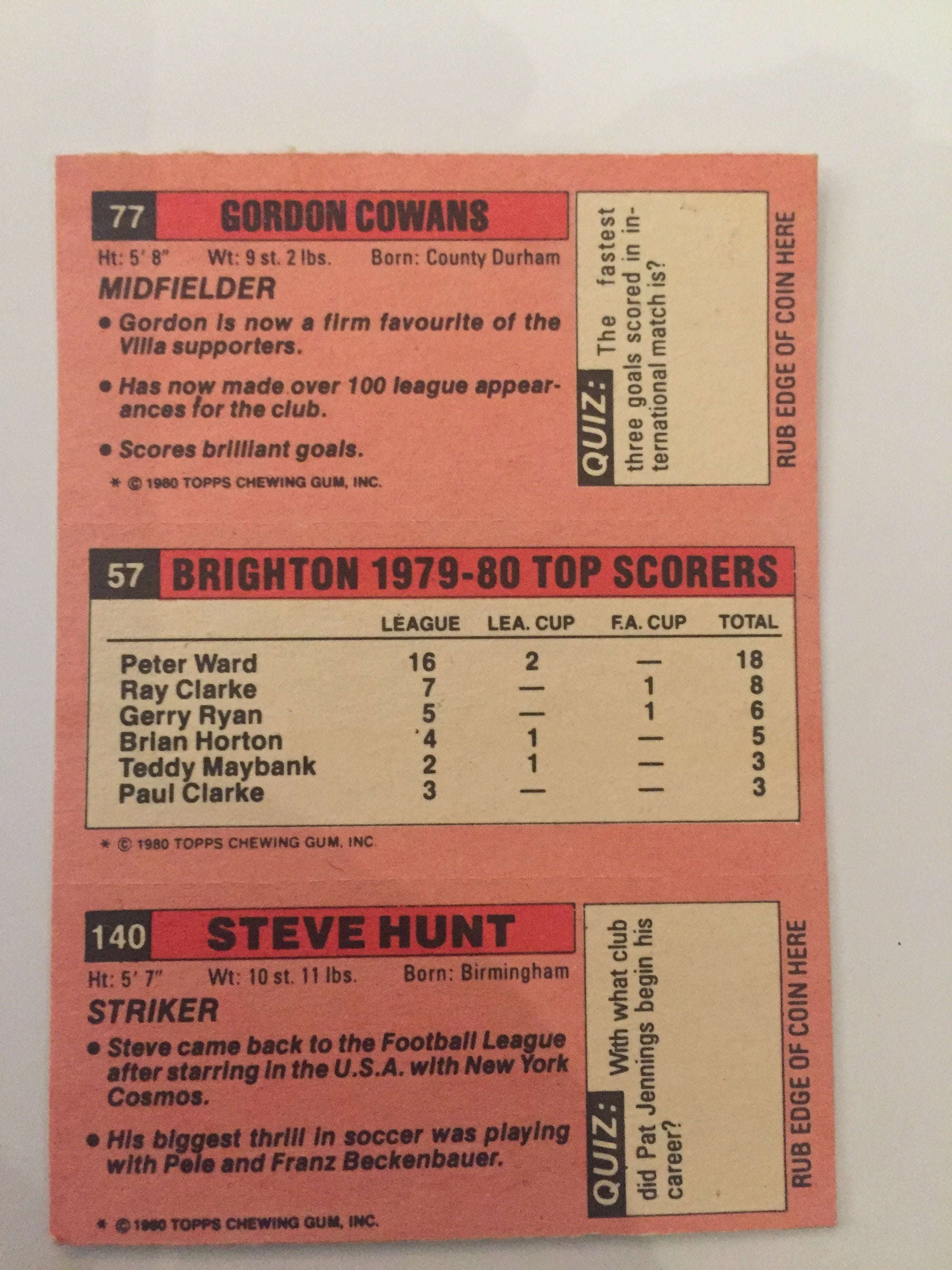 77 - 57 - 140.     COWANS - BRIGTHON - HUNT