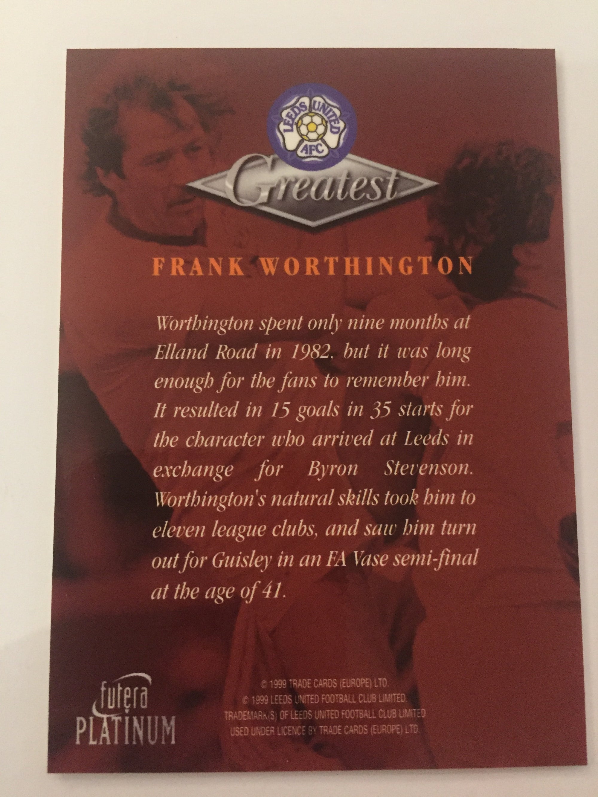 FRANK WORTHINGTON - LEEDS UNITED