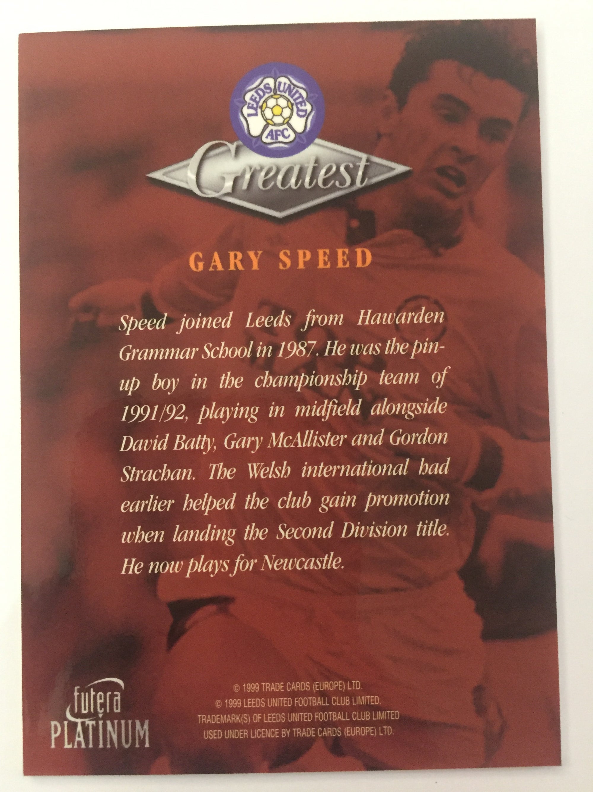 GARY SPEED - LEEDS UNITED