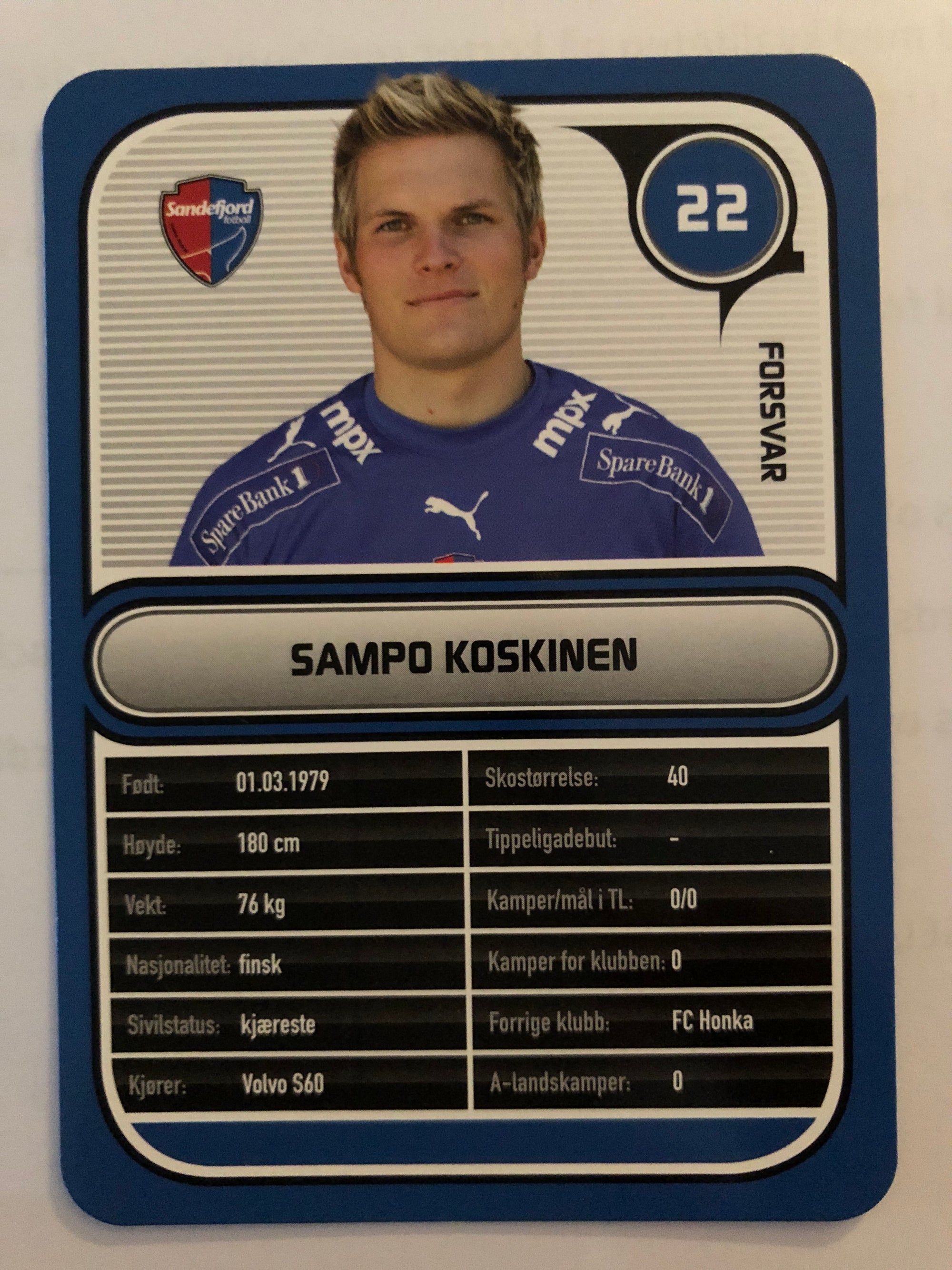SANDEFJORD 022. SAMPO KOSKINEN
