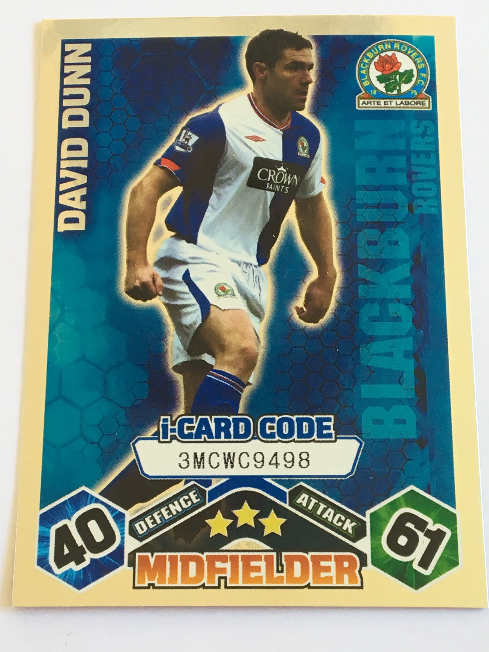 IC027. DAVID DUNN - BLACKBURN ROVERS - iCARD