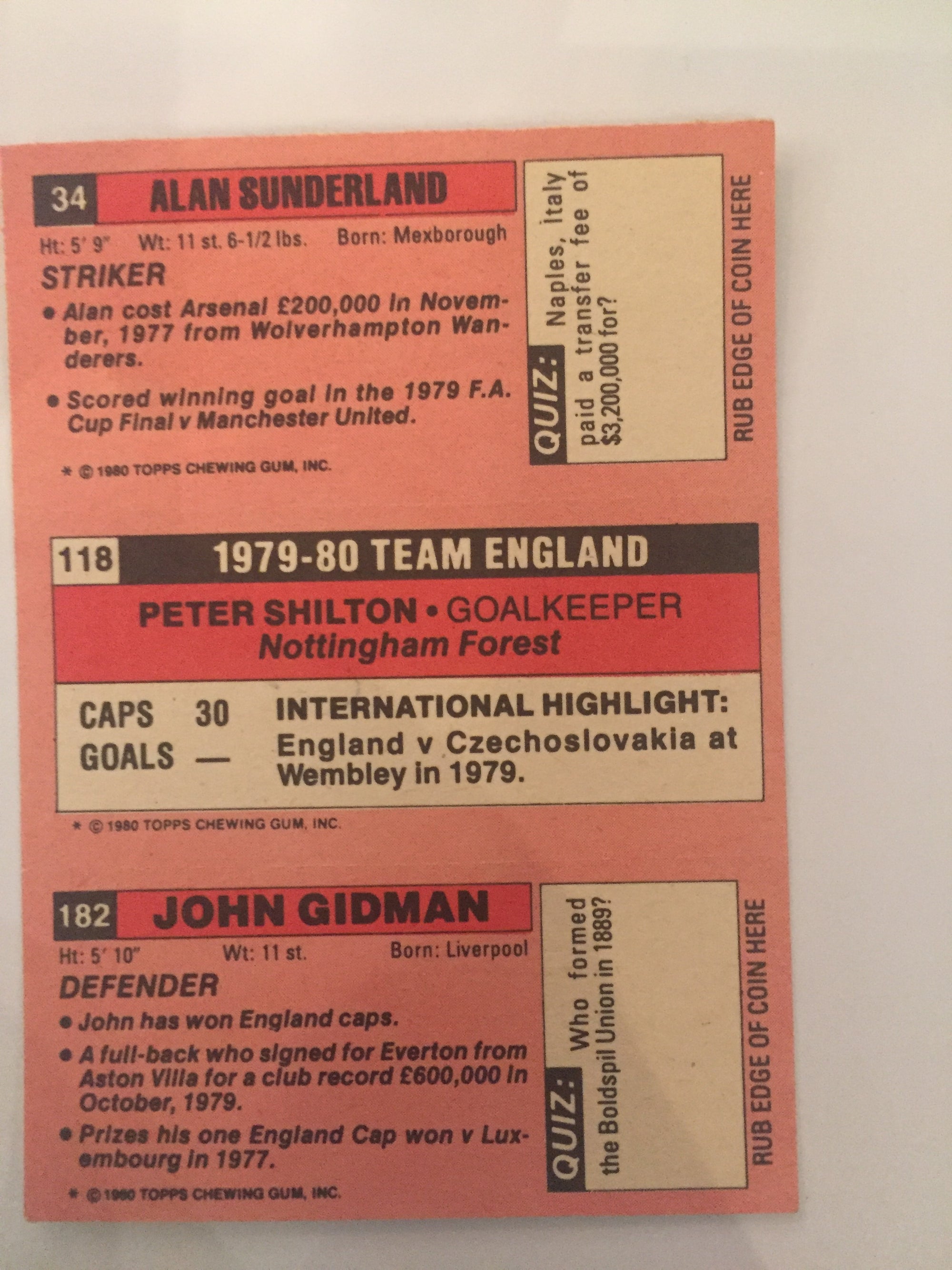 34 - 118 - 182.    SUNDERLAND - SHILTON - GIDMAN