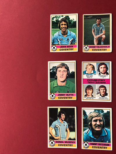 000. COVENRTY - KOMPLETT SETT MED FOTBALLKORT FRA TOPPS 1977/78