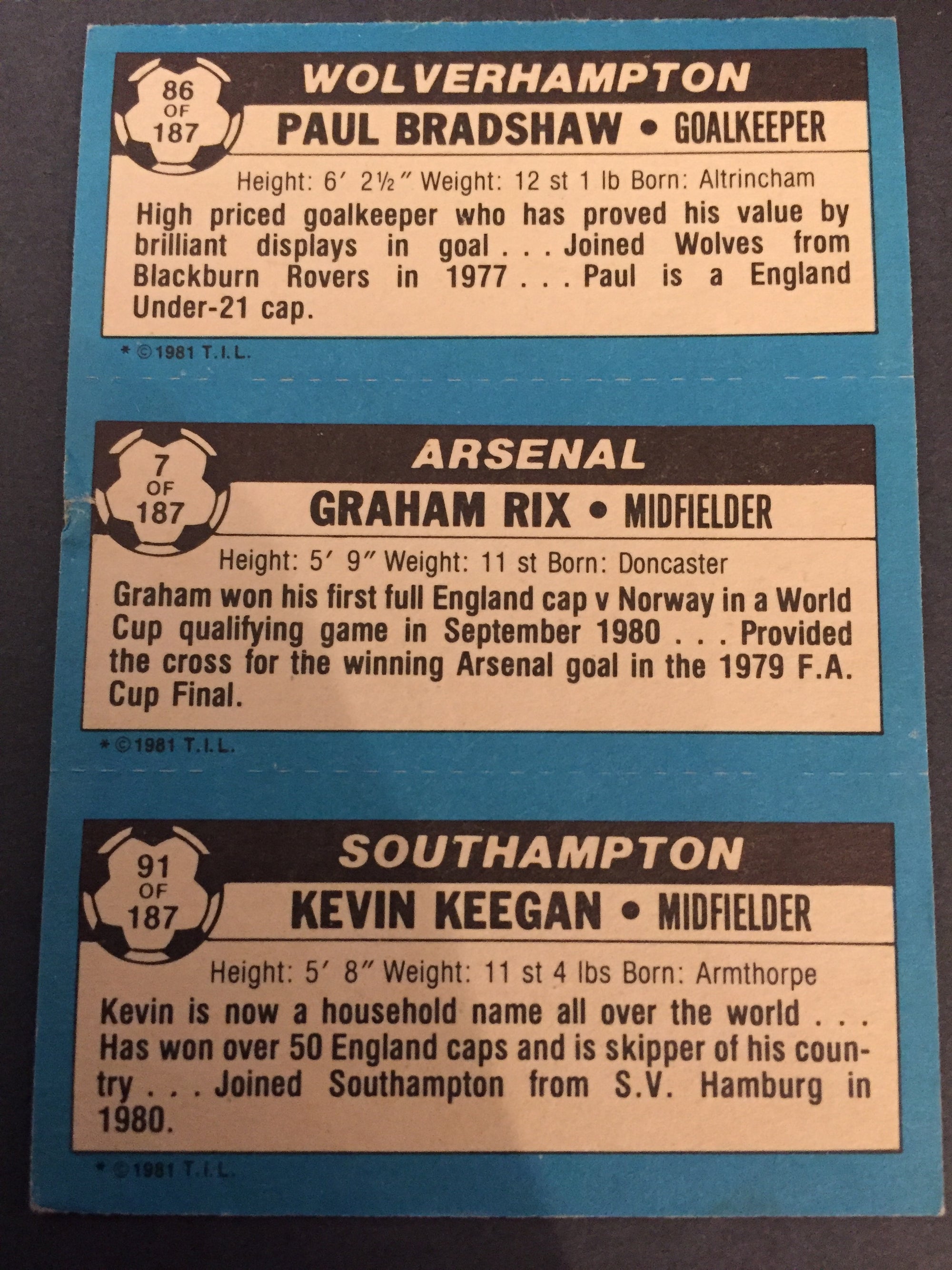 086 - 7 - 91 - BRADSHAW, RIX, KEEGAN