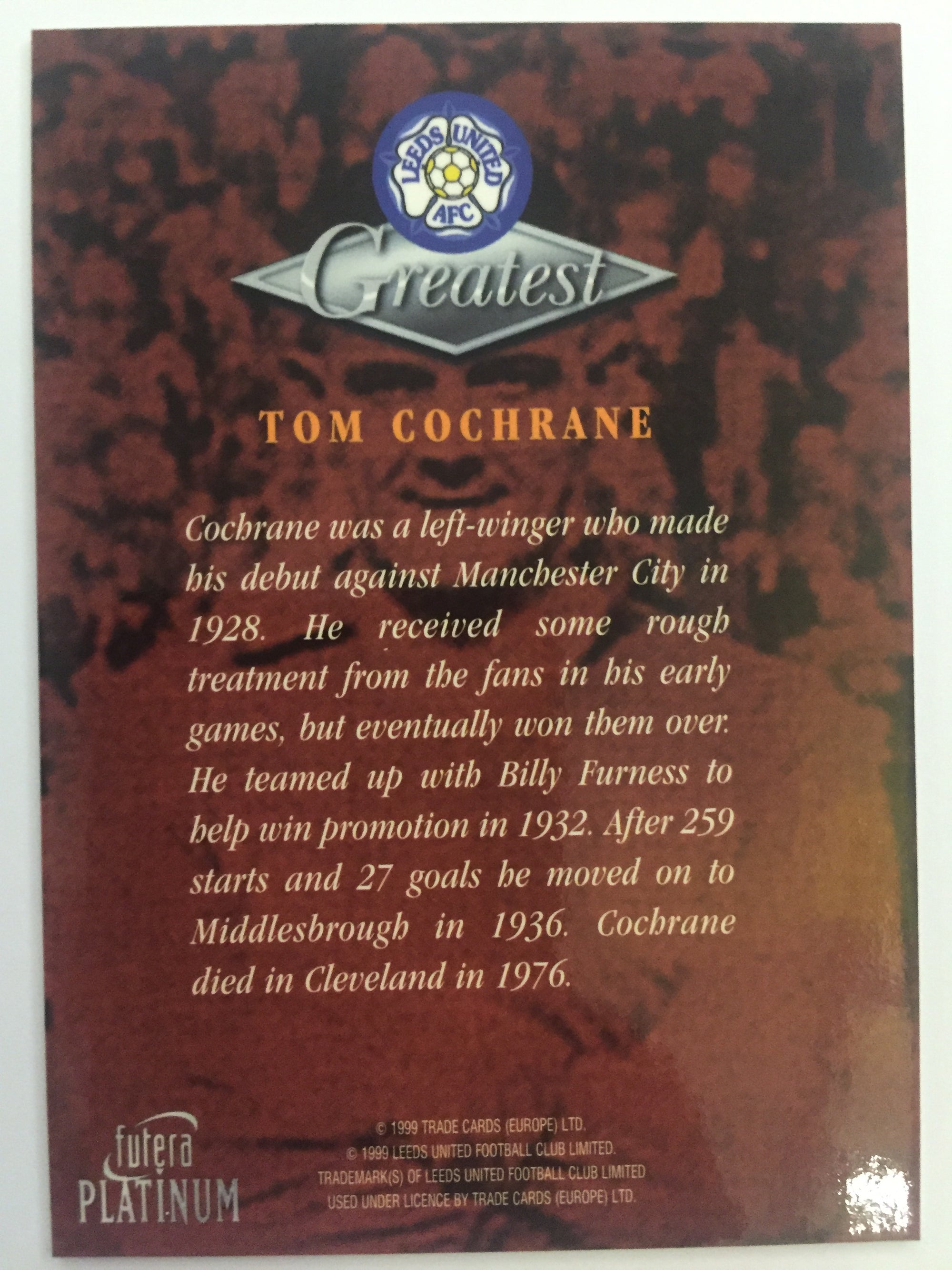 TOM COCHRANE - LEEDS UNITED