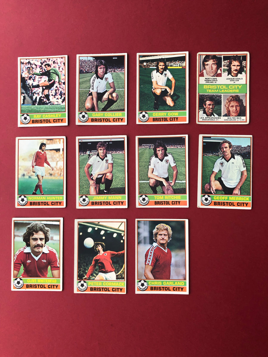 000. BRISTOL CITY - KOMPLETT SETT MED FOTBALLKORT FRA TOPPS 1977/78