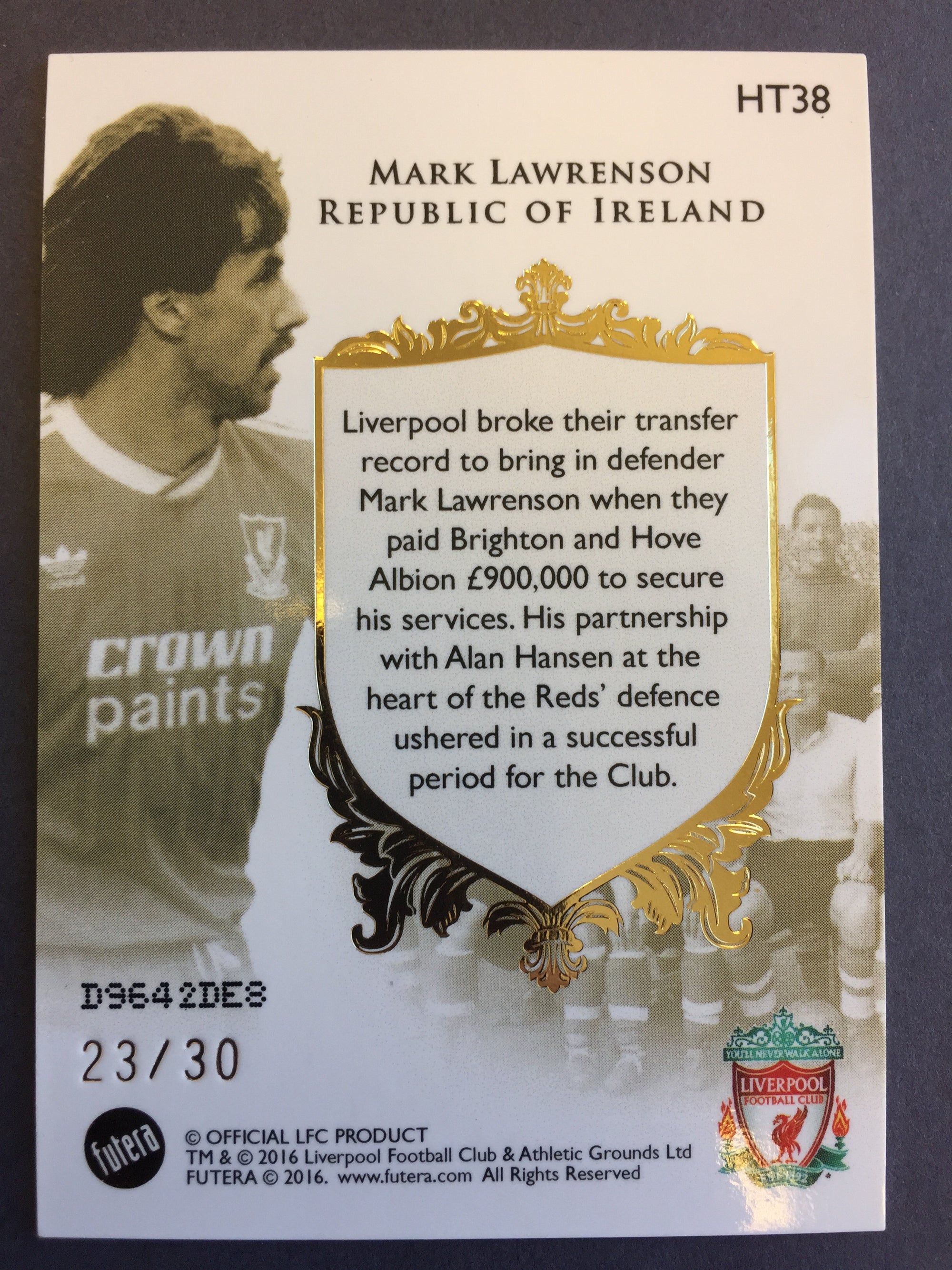 HT38. Mark Lawrenson #23/30 - Heritage - Liverpool