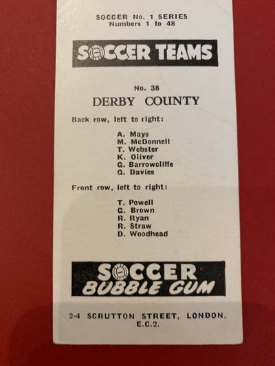 DERBY COUNTY FOTBALLKORT FRA 1956