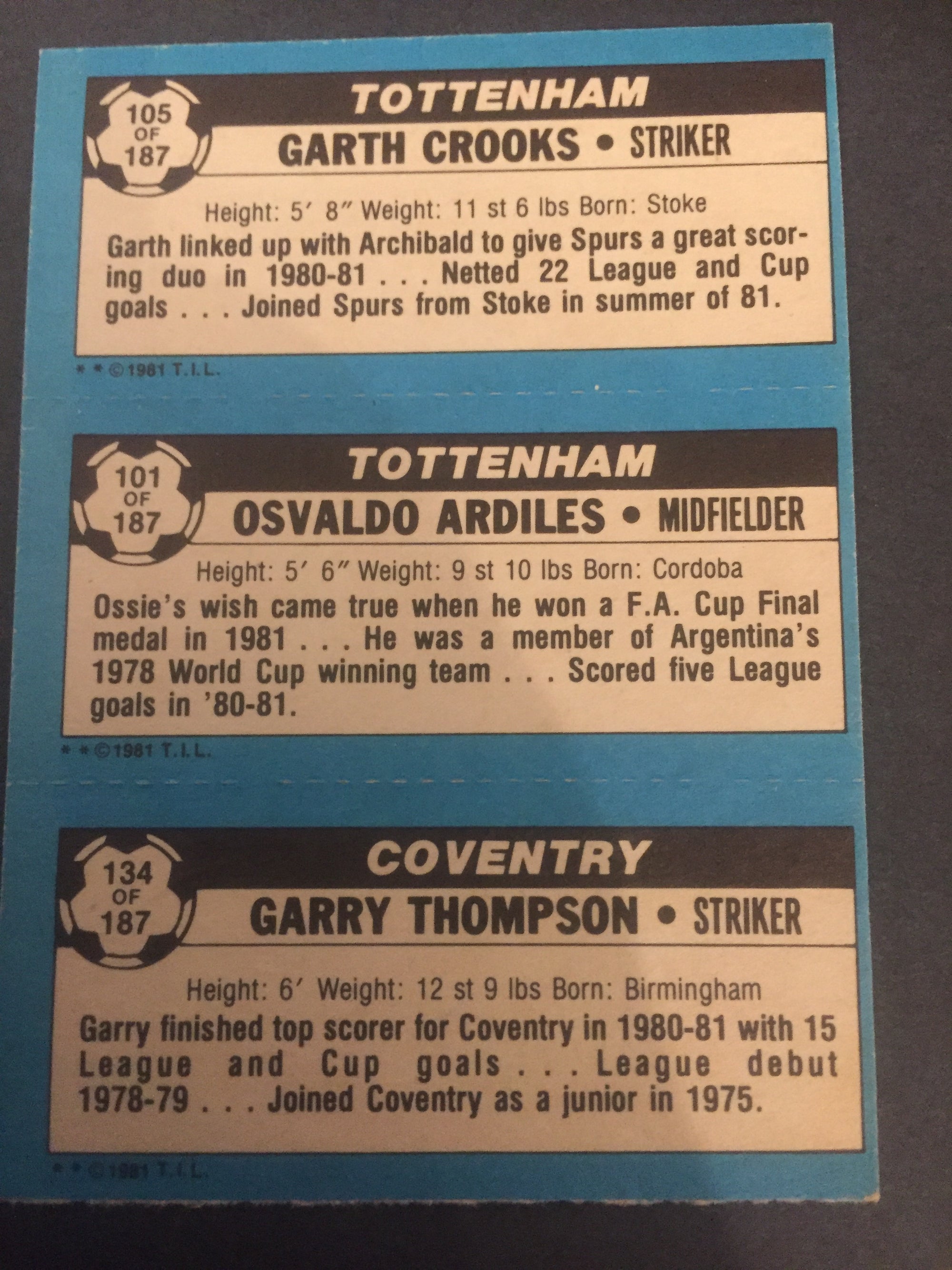 105 - 101 - 134 - CROOKS, ARDILES, THOMPSON