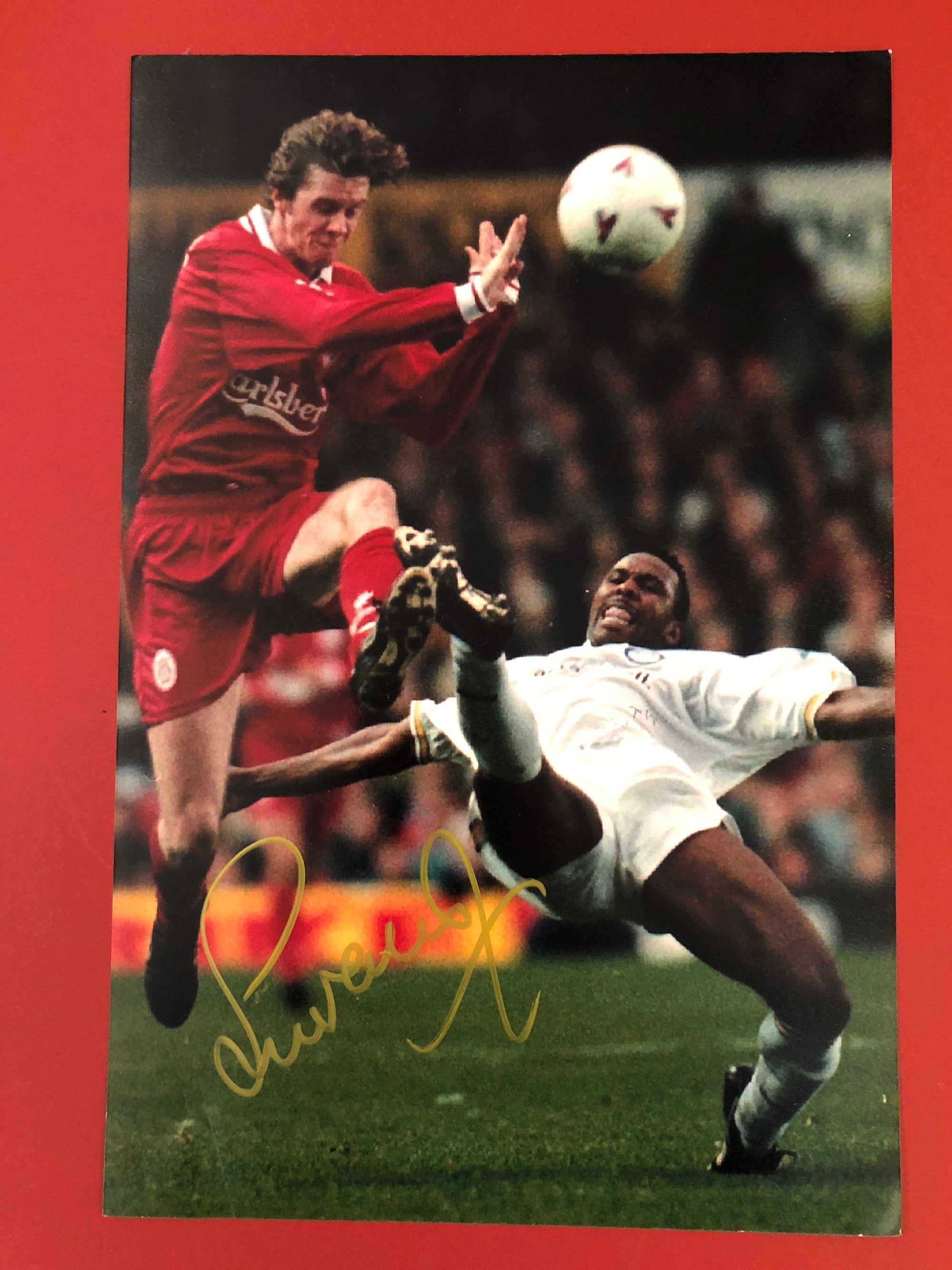 LIVERPOOL - STEVE MACMANAMAN - SIGNERT BILDE MED EKTEHETSBEVIS/COA