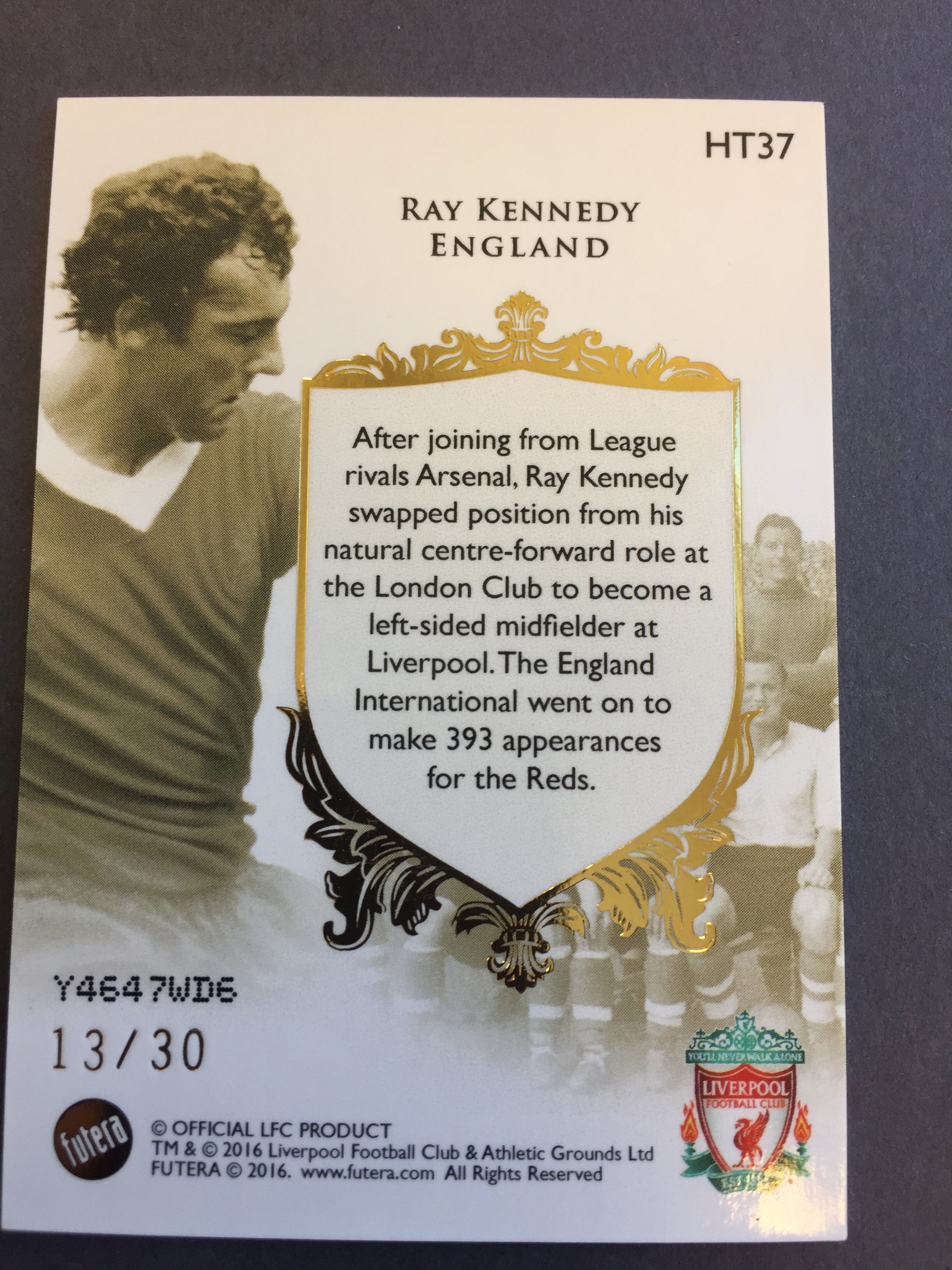 HT37. Ray Kennedy #13/30 - Heritage - Liverpool