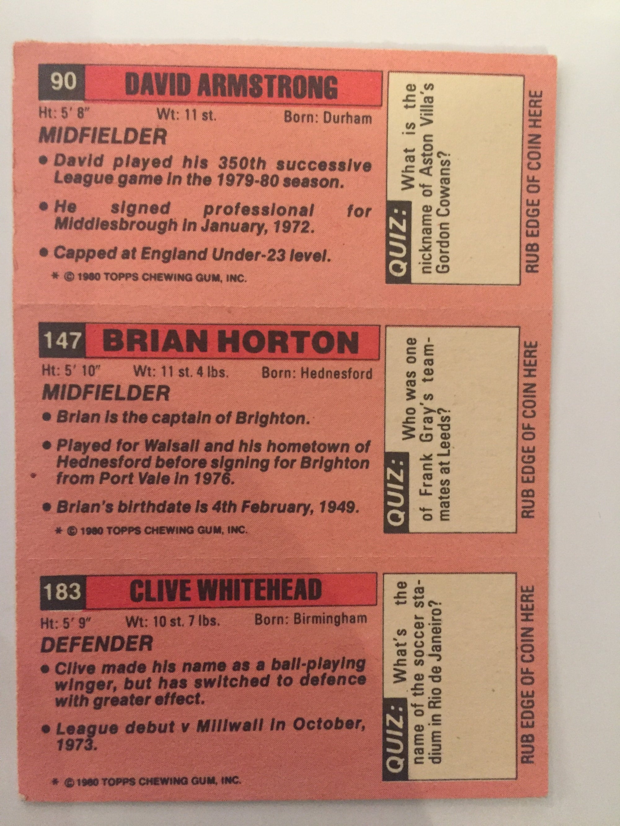 90 - 147 - 183.    ARMSTRONG - HORTON - WHITEHEAD