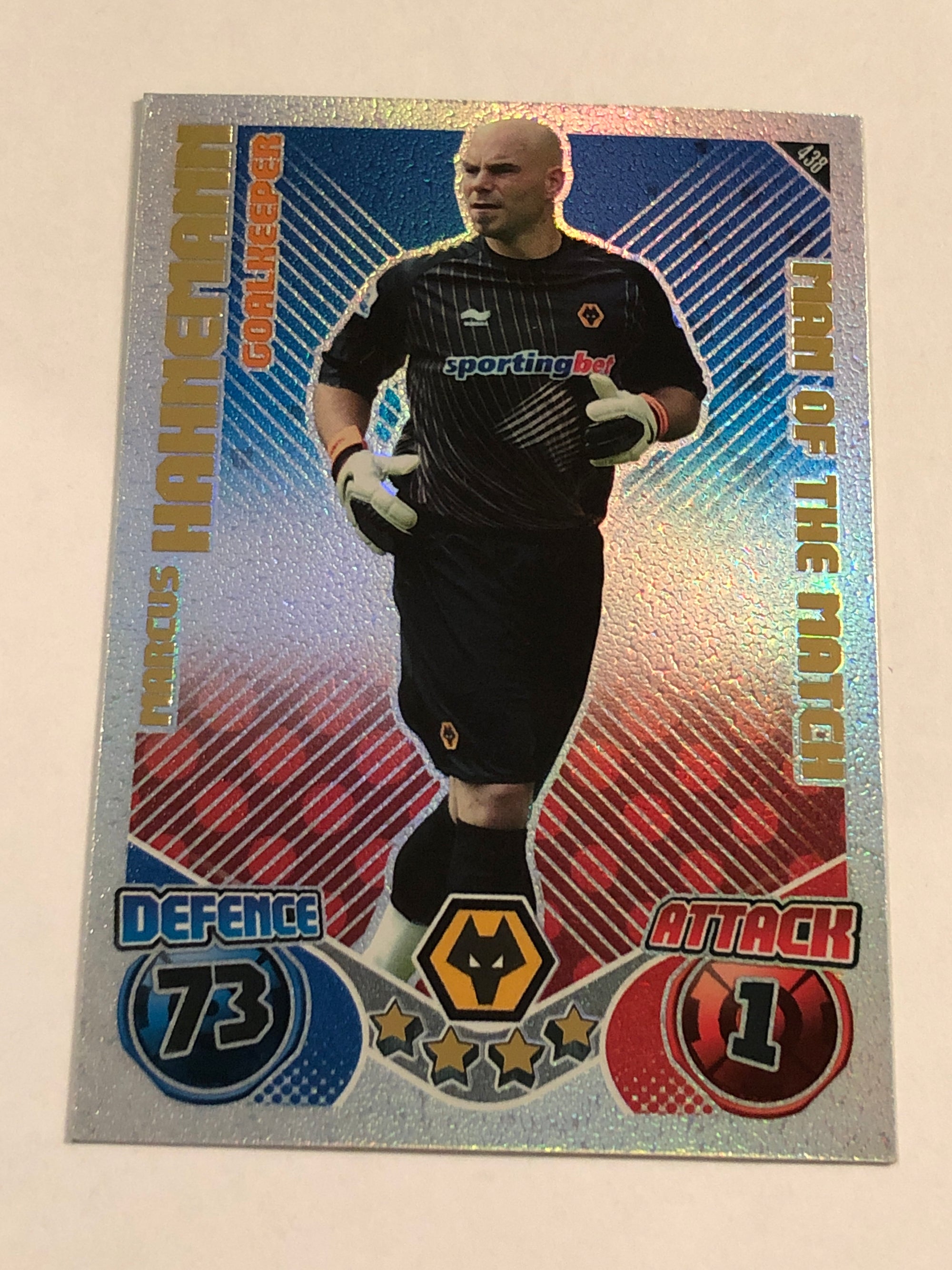438. MARCUS HAHNEMANN - WOLVERHAMPTON WANDERERS - MAN OF THE MATCH
