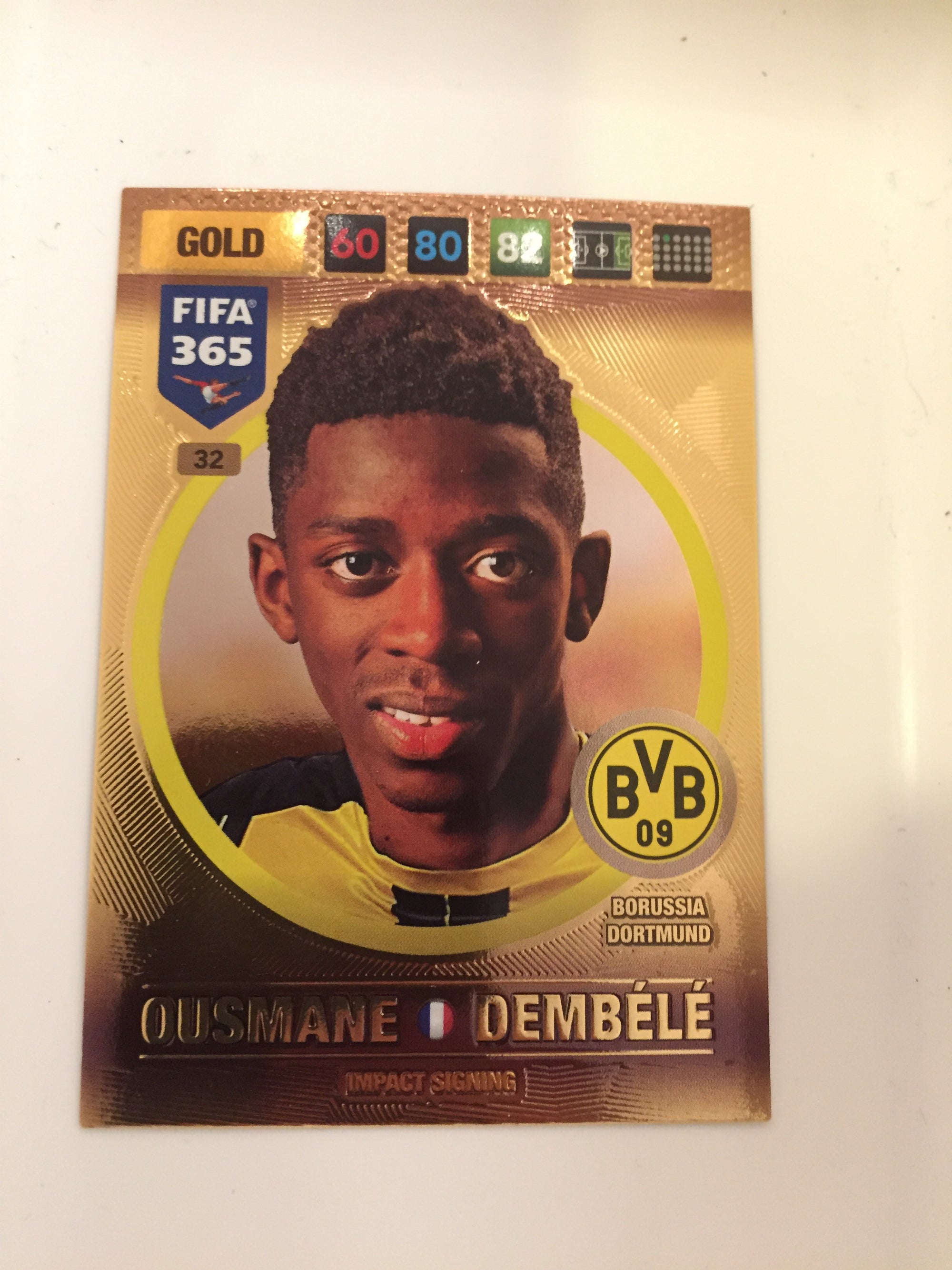 032. OUSAME DEMBELE - BORUSSIA DORTMUND - GOLD - IMPACT SIGNING - ROOKIECARD