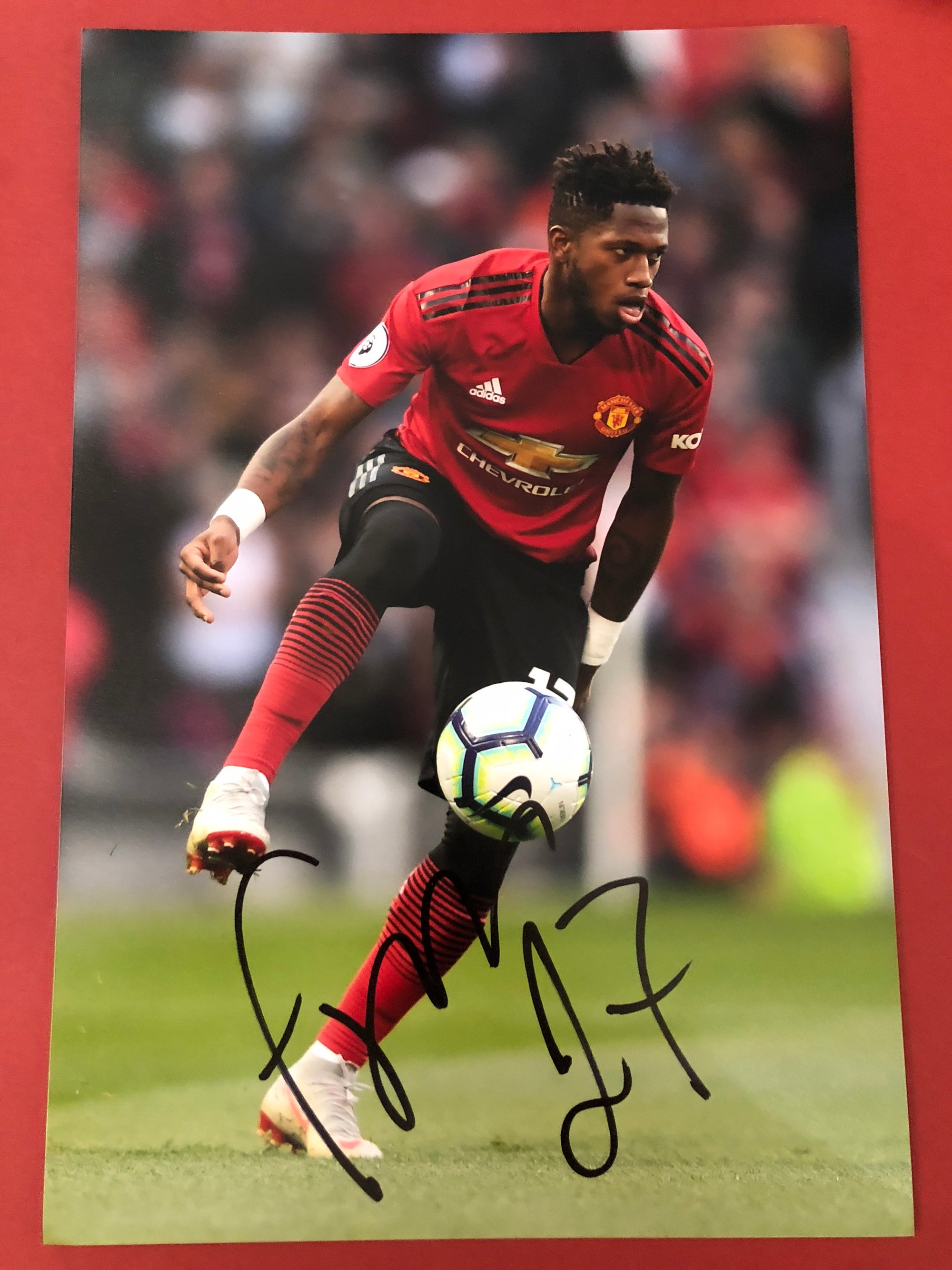 MANCHESTER UNITED - FRED - SIGNERT BILDE MED EKTEHETSBEVIS/COA