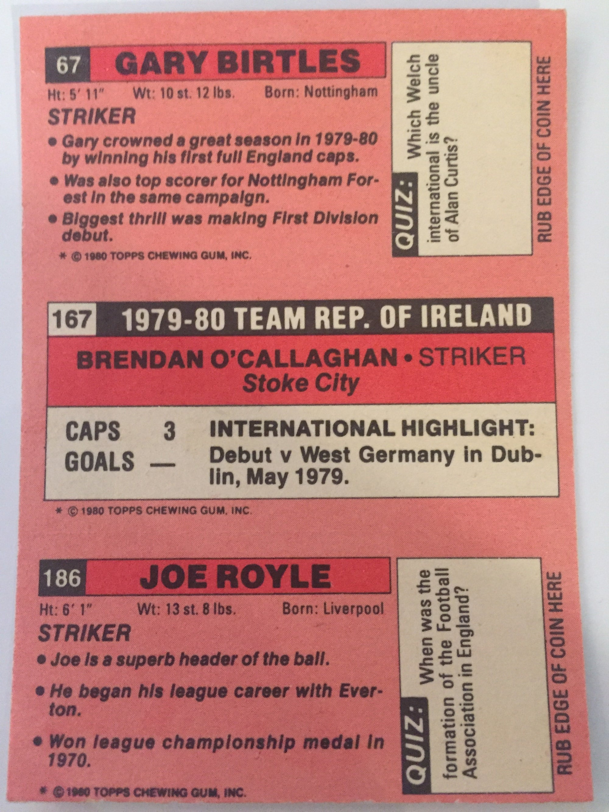 67 - 167 -186    BIRTLES - O’CALLAGHAN - ROYLE