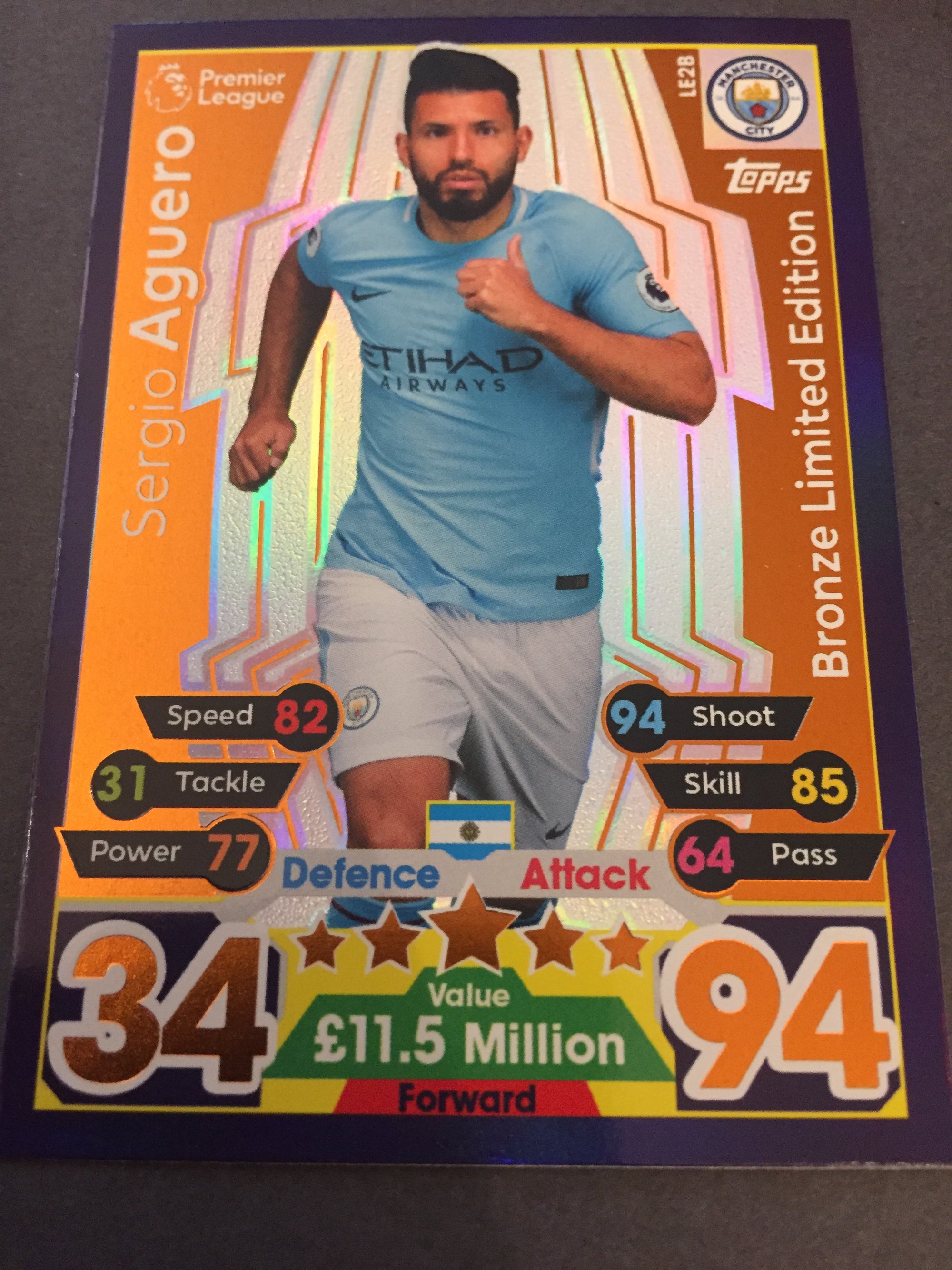LE2B - SEGIO AGUERO - MANCHESTER CITY - BRONZE LIMITED EDITION