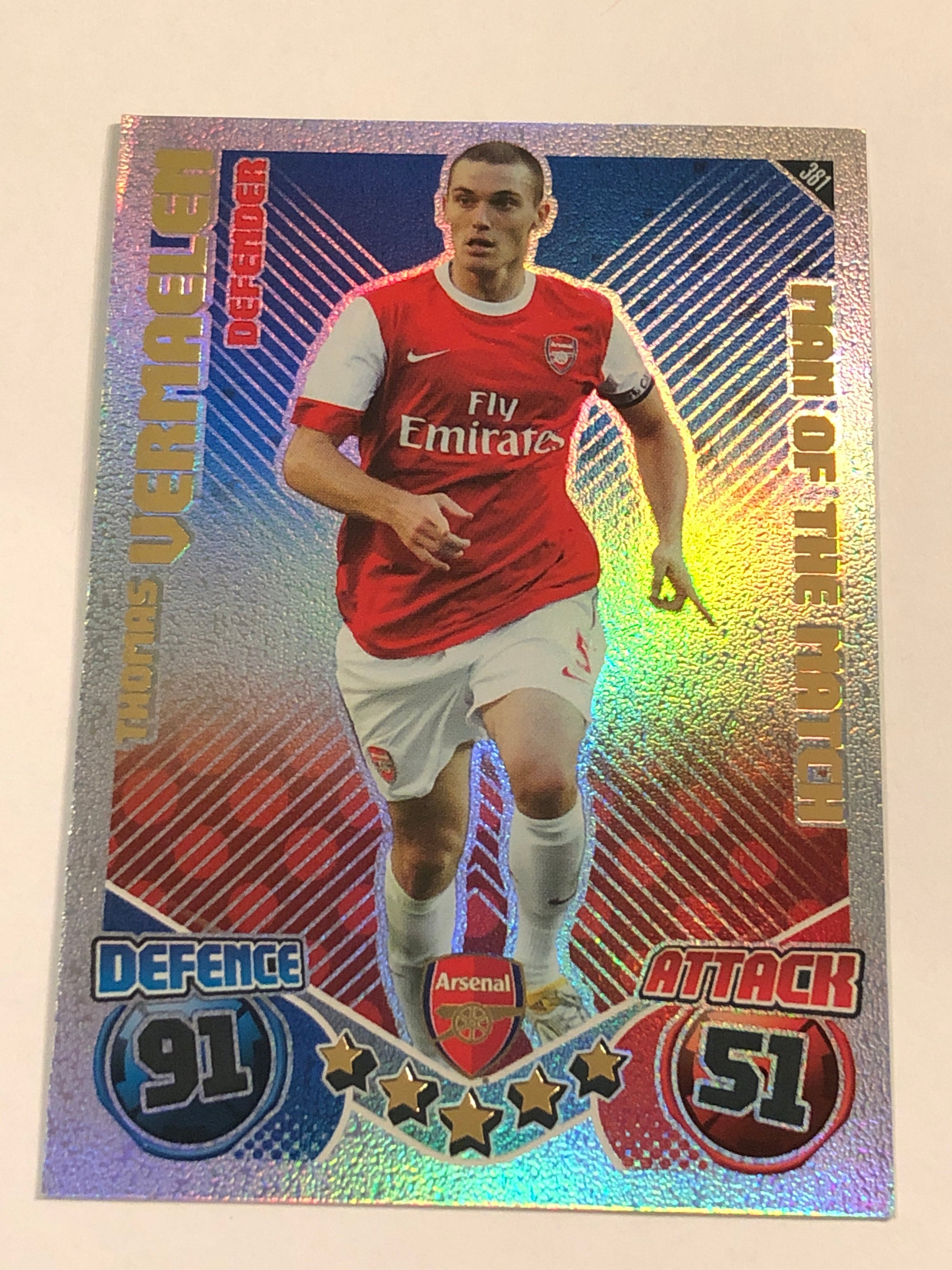 381. THOMAS VERMAELEN - ARSENAL - MAN OF THE MATCH