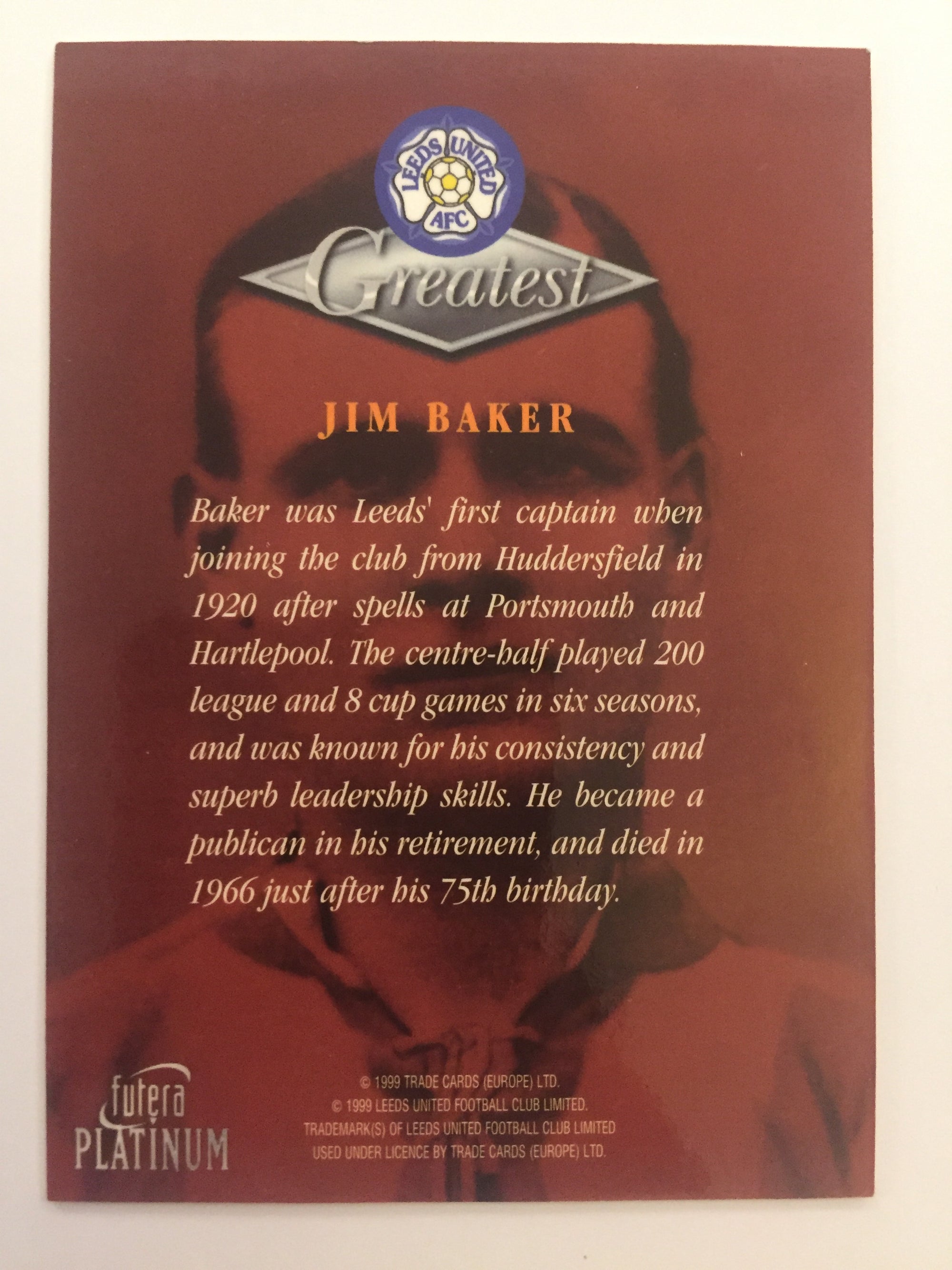 JIM BAKER - LEEDS UNITED