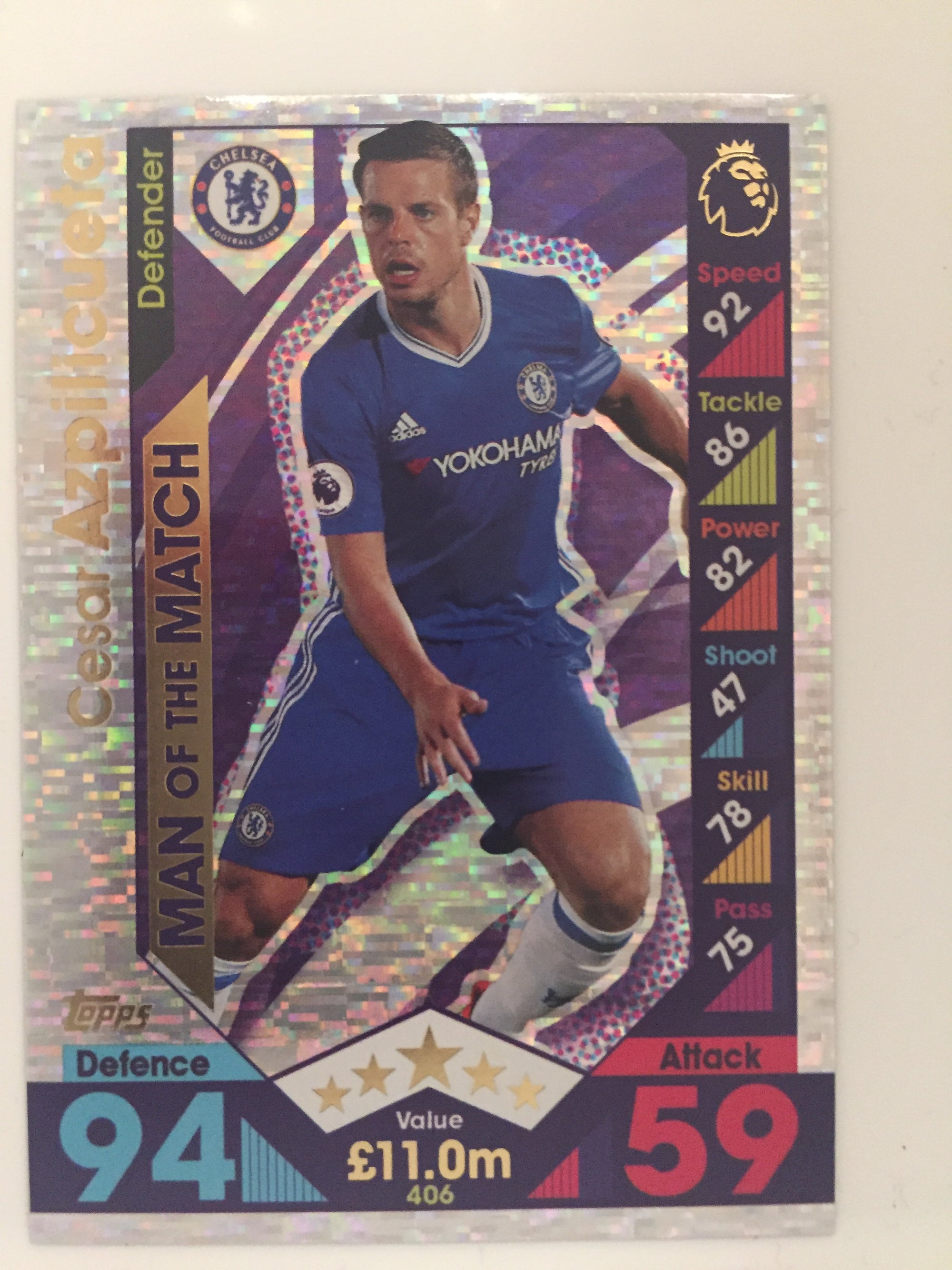406. CESAR AZPILICUETA - CHELSEA - MAN OF THE MATCH