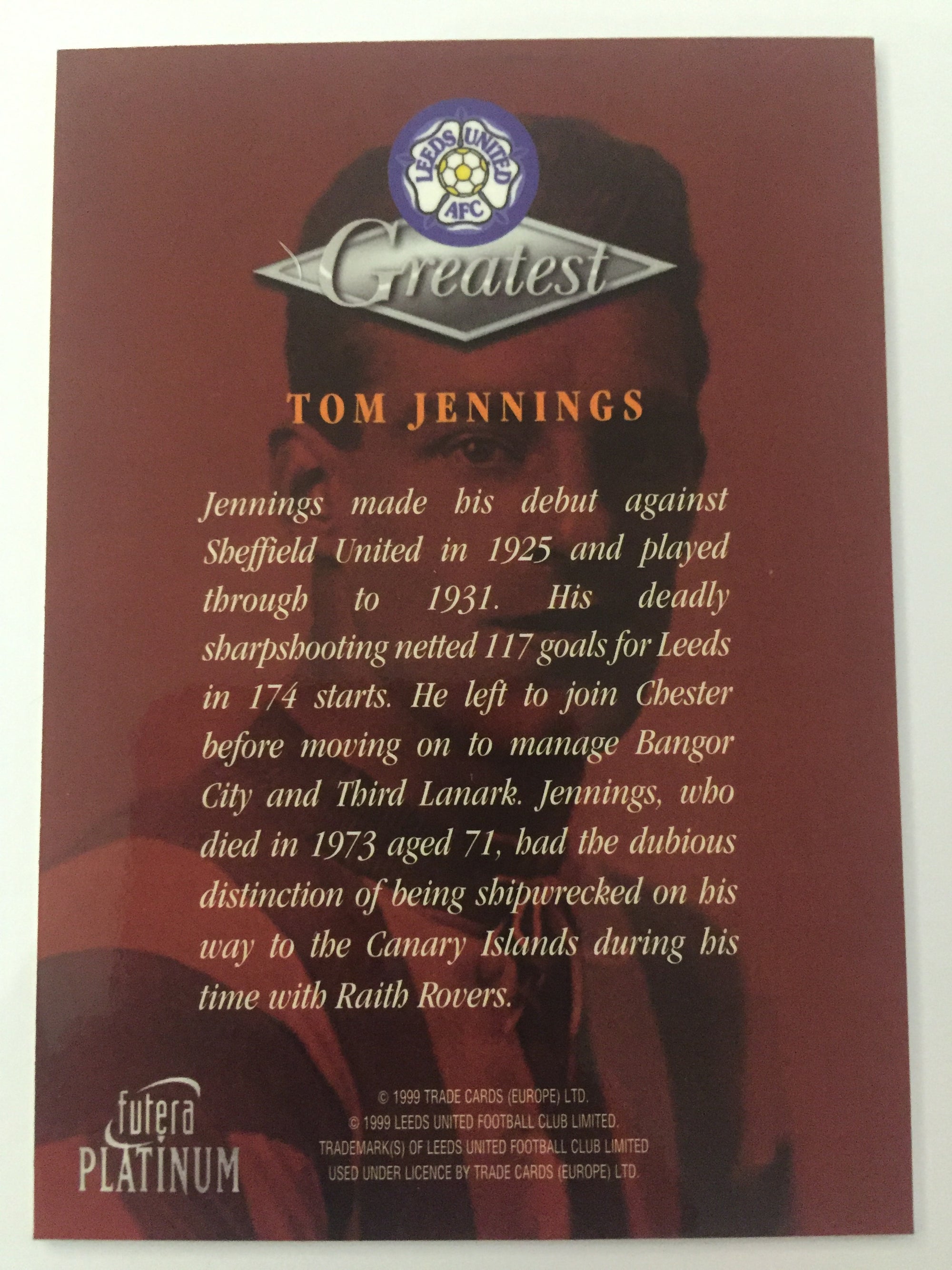 TOM JENNINGS - LEEDS UNITED