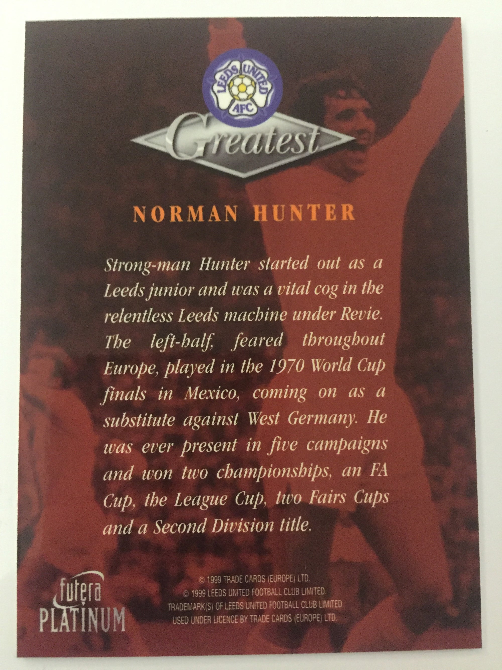 NORMAN HUNTER - LEEDS UNITED