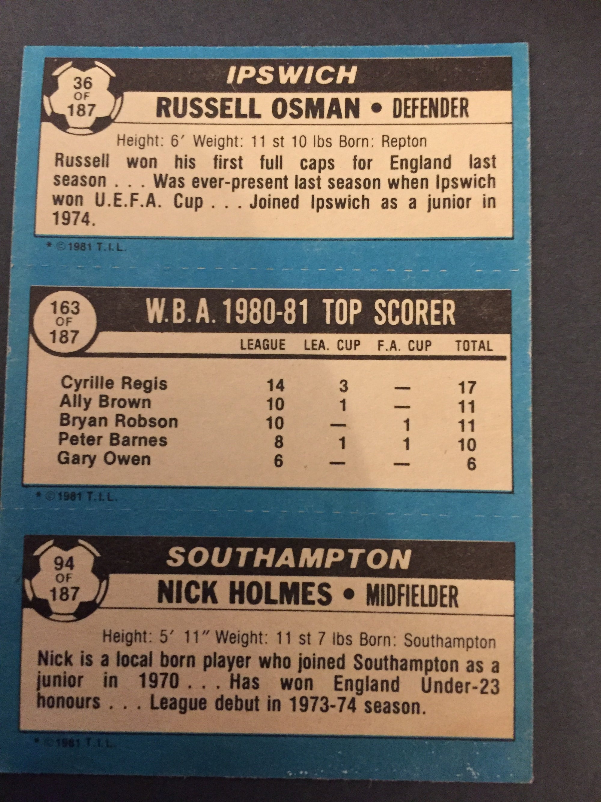 036 - 163 - 94 - OSMAN, W.B.A TOP SCORER, HOLMES